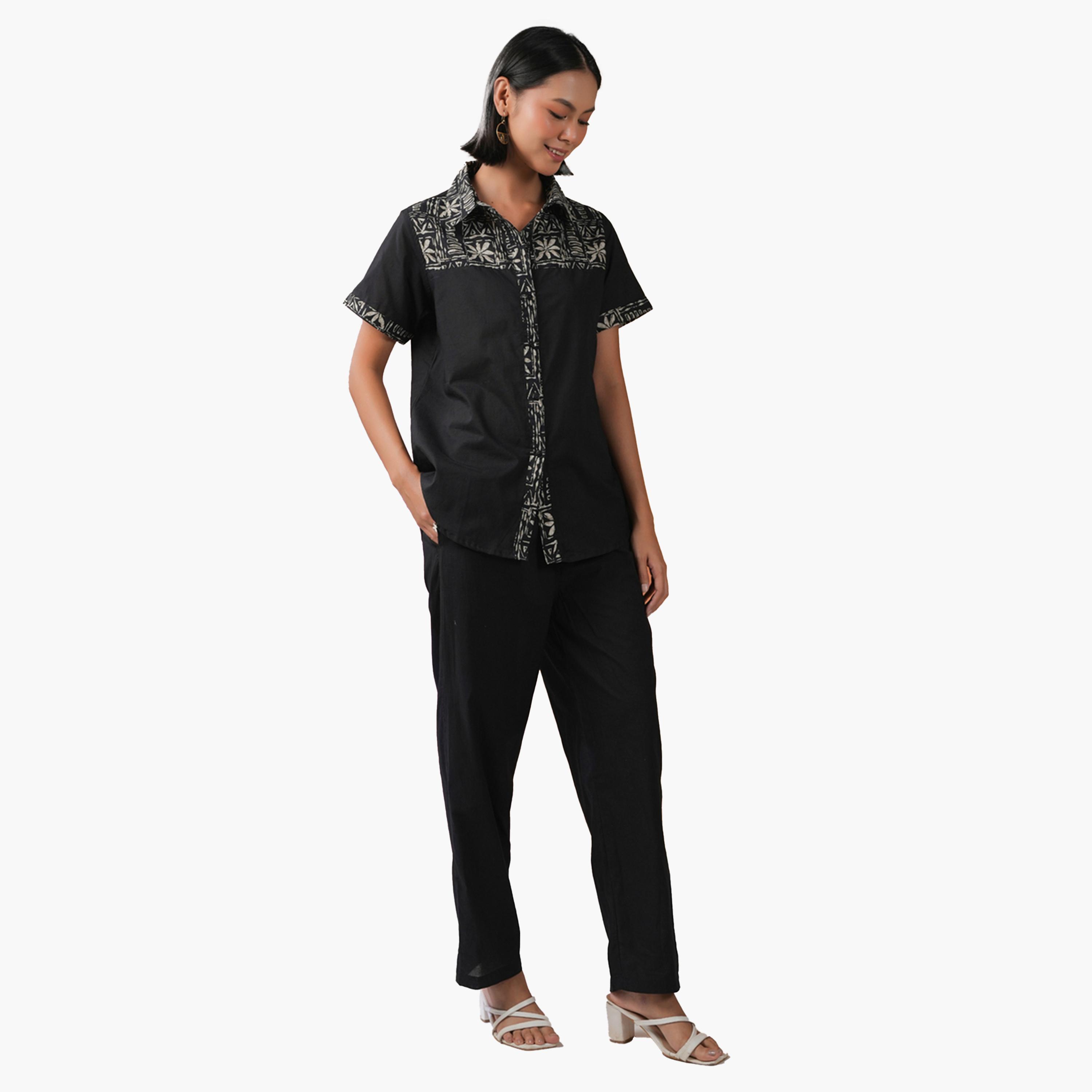 Sanskrutihomes X Styli Printed Spread Collar Shirt and Pants Co-Ords-women-clothing-coordsets-image-3
