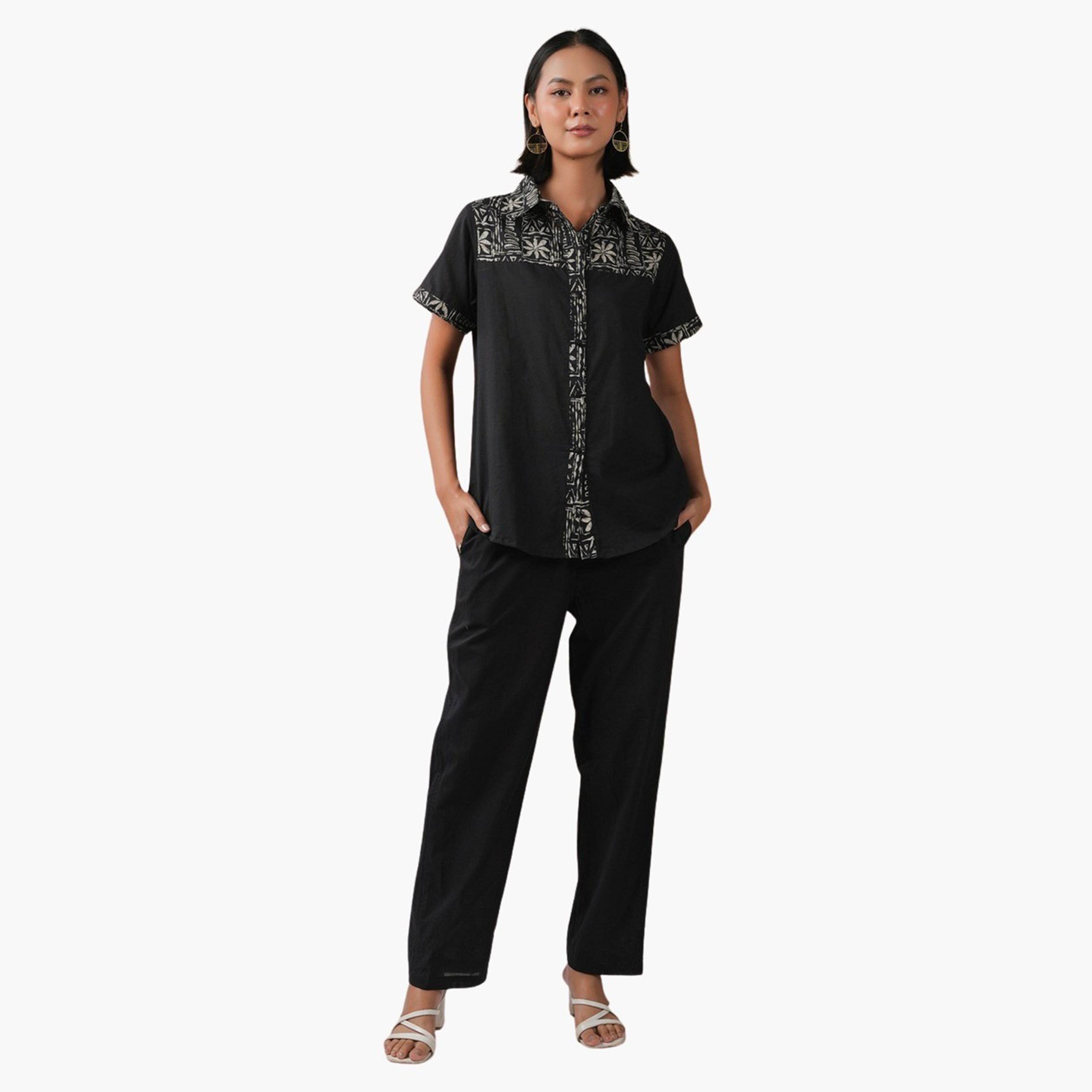 Sanskrutihomes X Styli Printed Spread Collar Shirt and Pants Co-Ords-women-clothing-coordsets-image-5