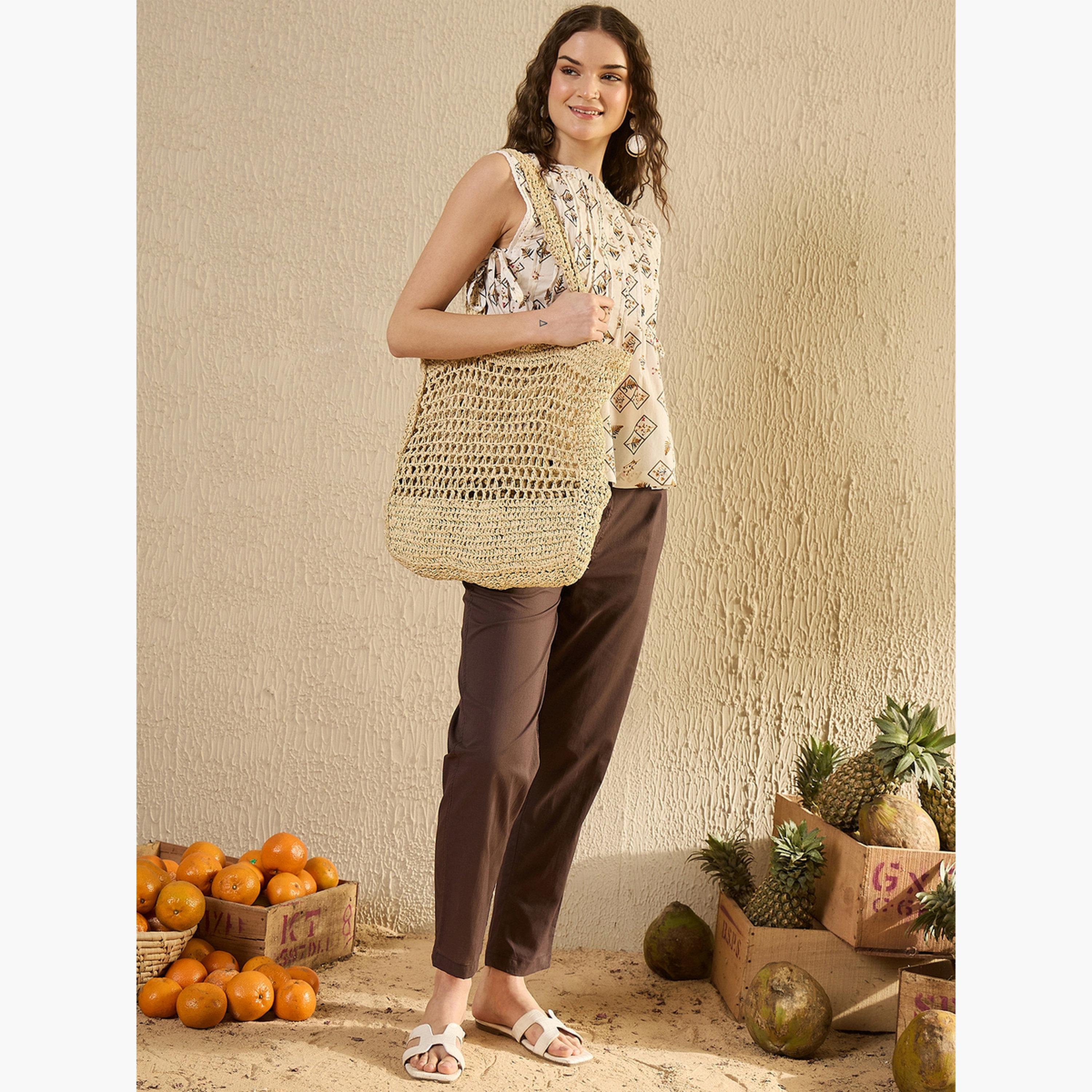 طقم منسق من بنطال بقصة عادية وبلوزة بلا أكمام-women-clothing-coordsets-image-6