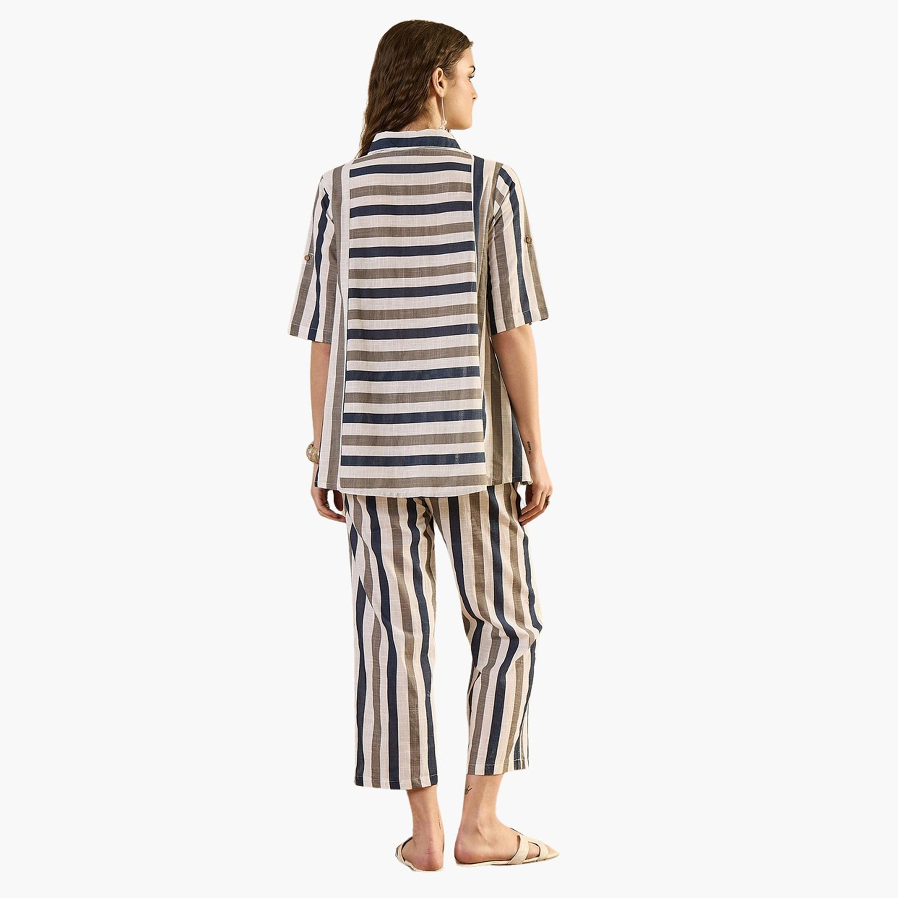 Sanskrutihomes X Styli Striped Pure Cotton Top and Pants Co-Ords-women-clothing-coordsets-image-3