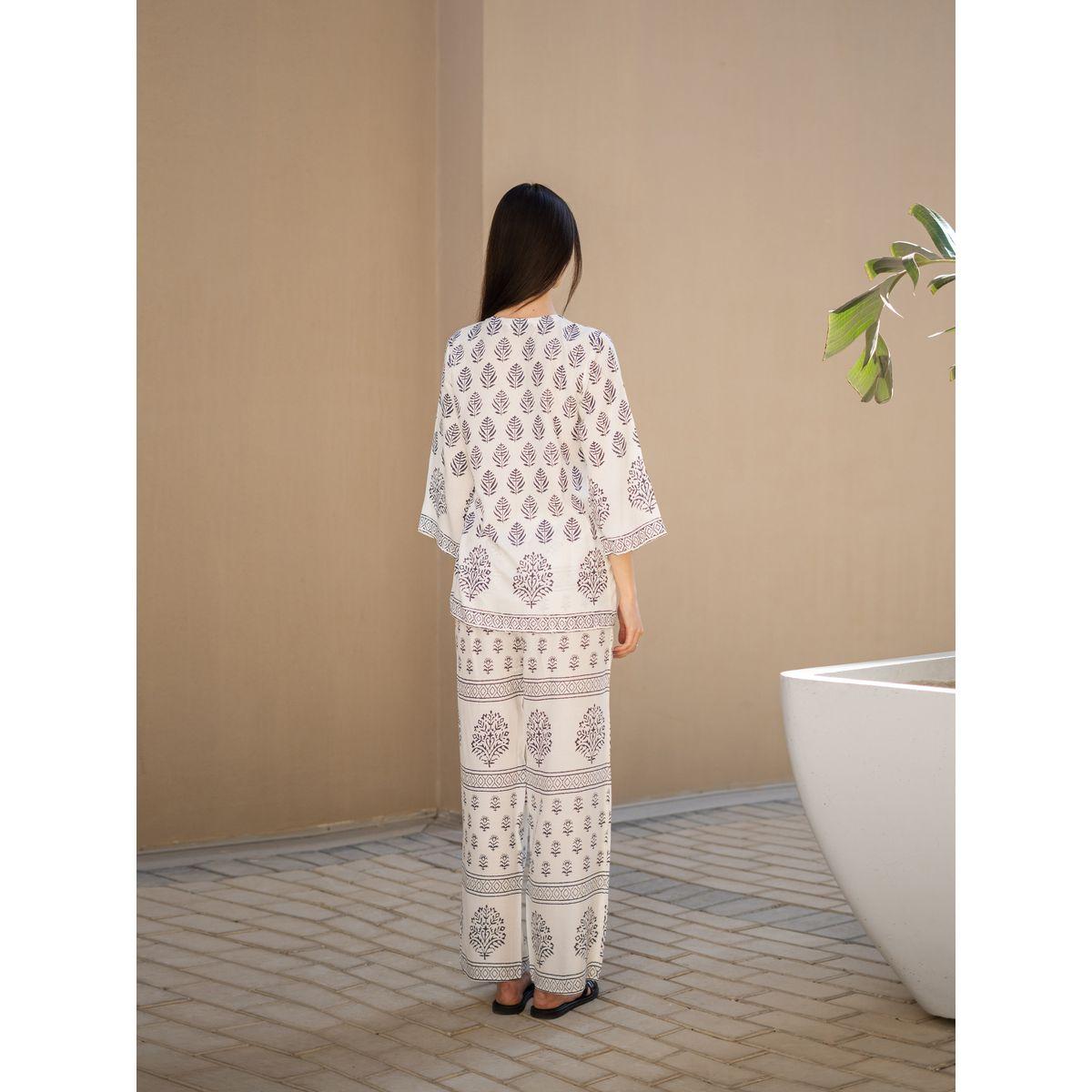 Sanskrutihomes Ethnic Motifs Printed  -Neck Top and Pants Co-Ords-women-clothing-coordsets-image-3