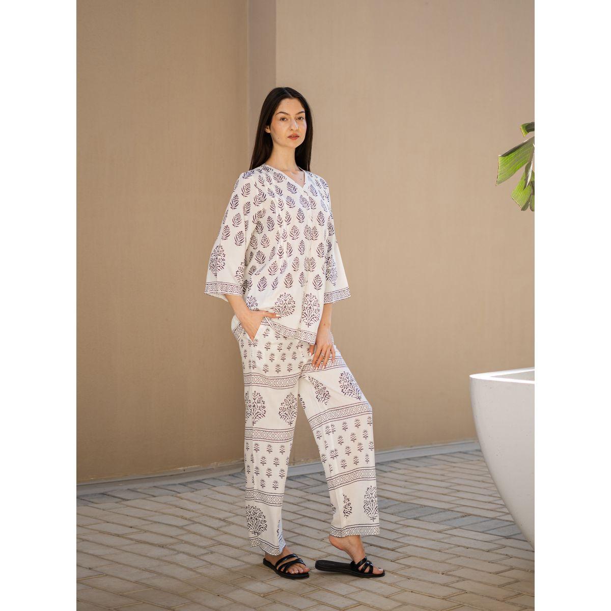 Sanskrutihomes Ethnic Motifs Printed  -Neck Top and Pants Co-Ords-women-clothing-coordsets-image-4