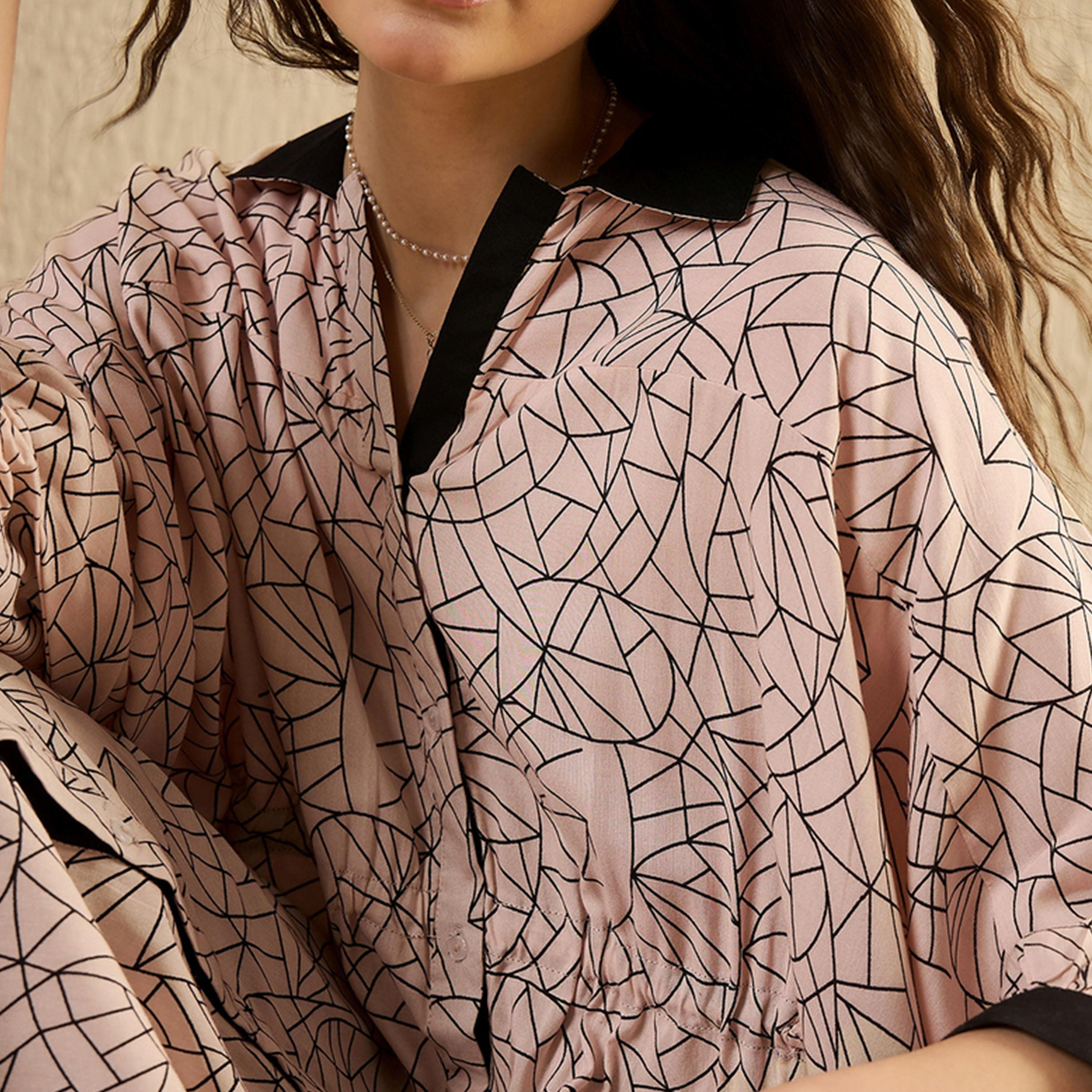 Sanskrutihomes X Styli Floral Printed Batwing Sleeve Longline Top and Pants Co-Ords-women-clothing-coordsets-image-8