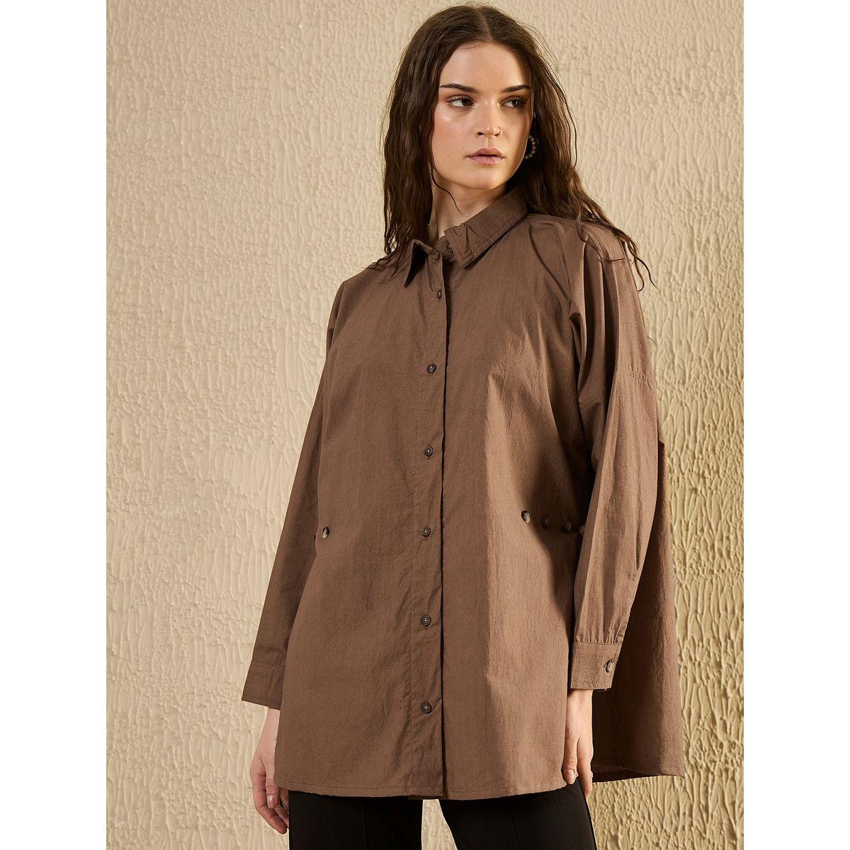 بلوزة سادة بأكمام طويلة وتفاصيل أزرار-women-clothing-shirtsandblouses-blouses-image-4