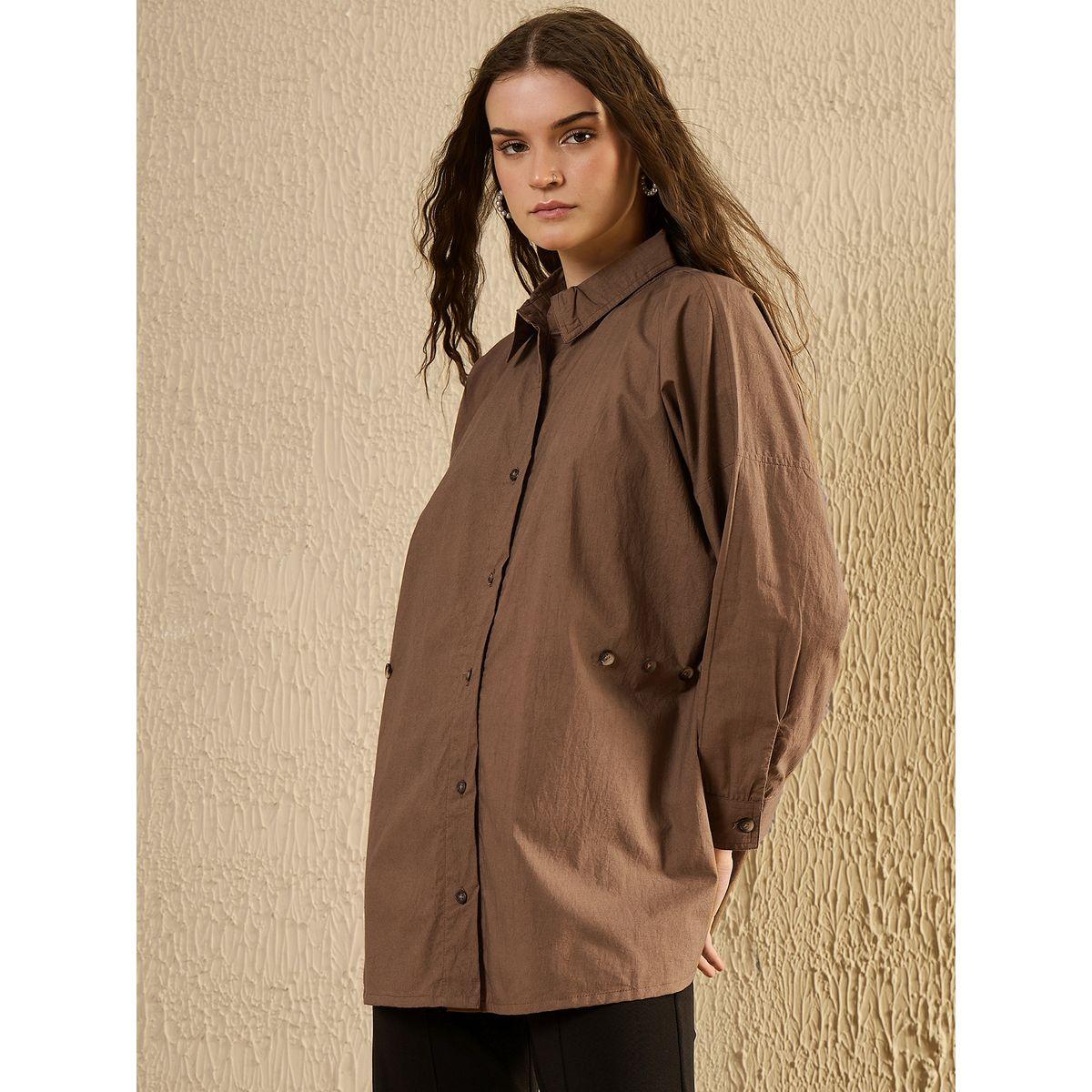 Sanskrutihomes Solid Cotton Buttoned Long Sleeve Top-women-clothing-shirtsandblouses-blouses-image-4