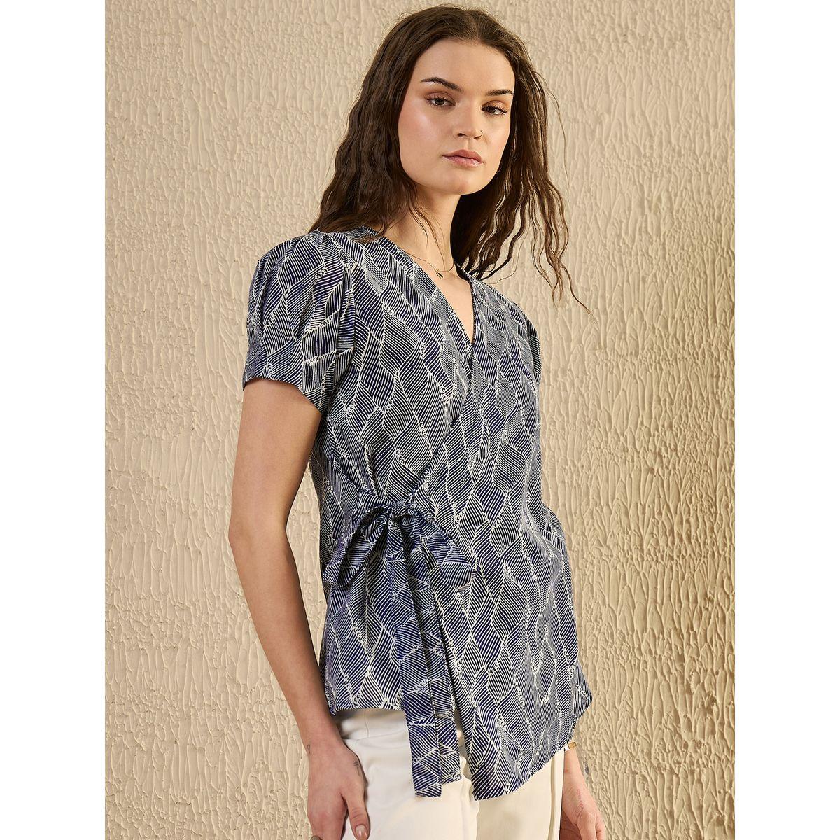 Sanskrutihomes Geometric Print Puff Sleeve Cotton Top-women-clothing-shirtsandblouses-blouses-image-4