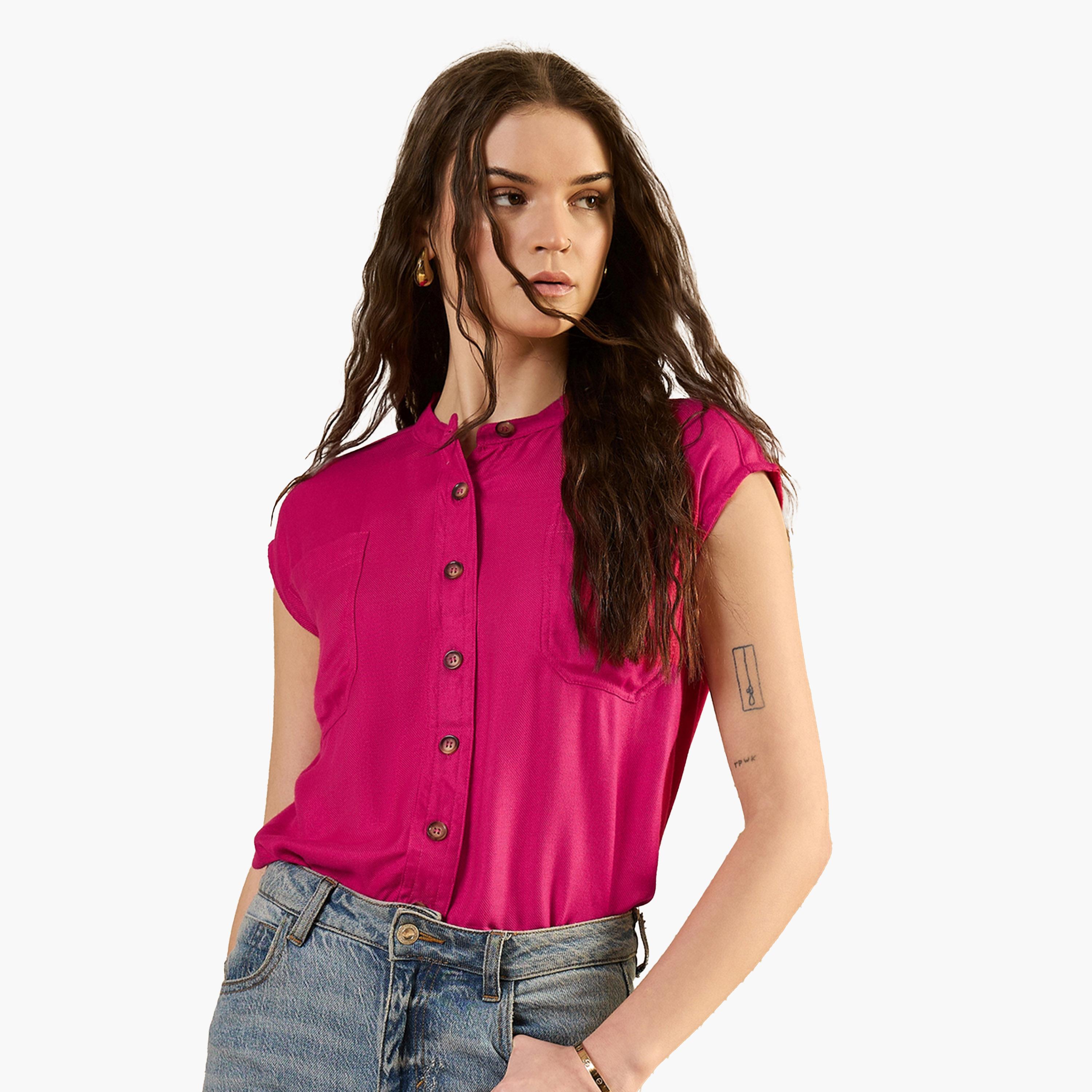 سانسكروتي هومز × ستايلي - بلوزة سادة بدون أكمام برقبة دائرية-women-clothing-shirtsandblouses-blouses-image-1