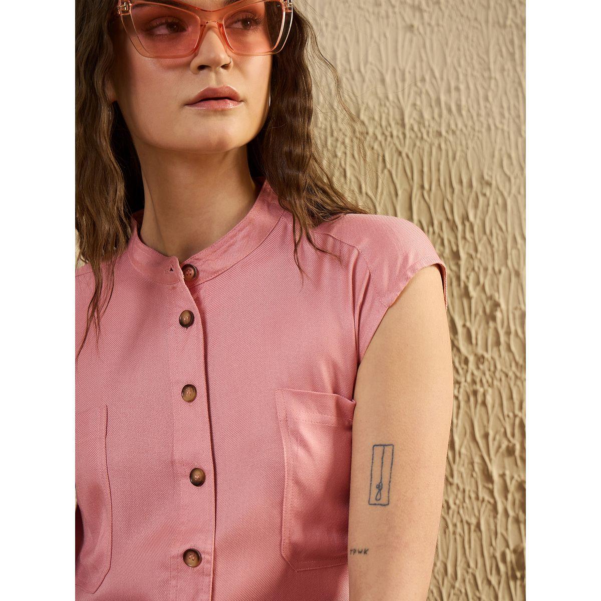 Sanskrutihomes Solid Mandarin Collar Sleeveless Top-women-clothing-shirtsandblouses-blouses-image-6
