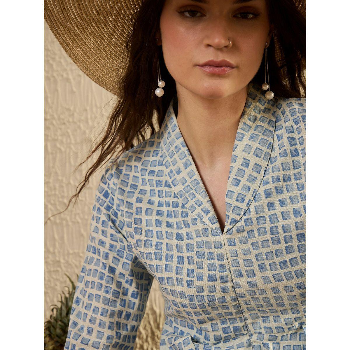 Sanskrutihomes Checked Print Pleated Top-women-clothing-shirtsandblouses-blouses-image-6