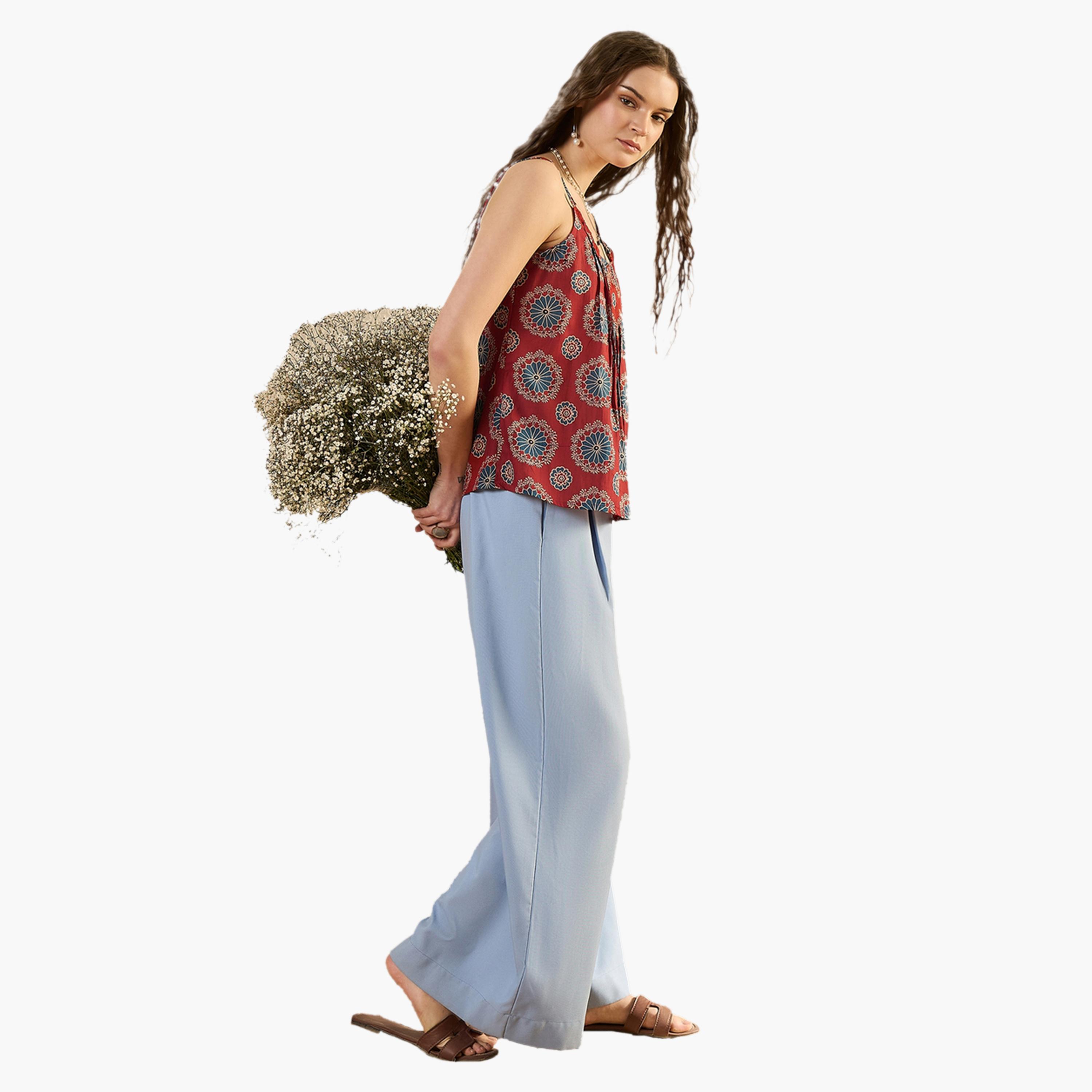 Sanskrutihomes X Styli Printed Strappy Round Neck Top-women-clothing-shirtsandblouses-blouses-image-2