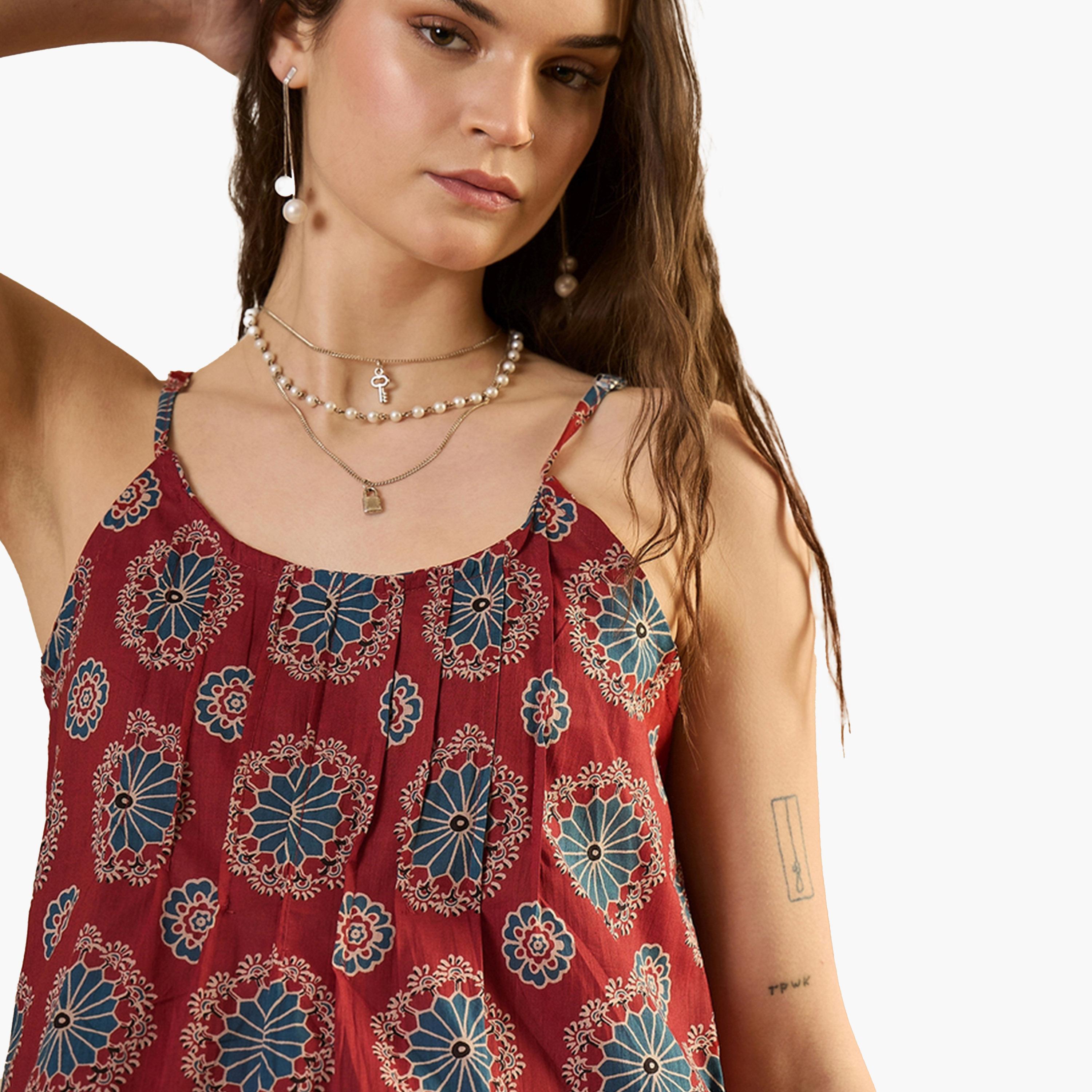 Sanskrutihomes X Styli Printed Strappy Round Neck Top-women-clothing-shirtsandblouses-blouses-image-6