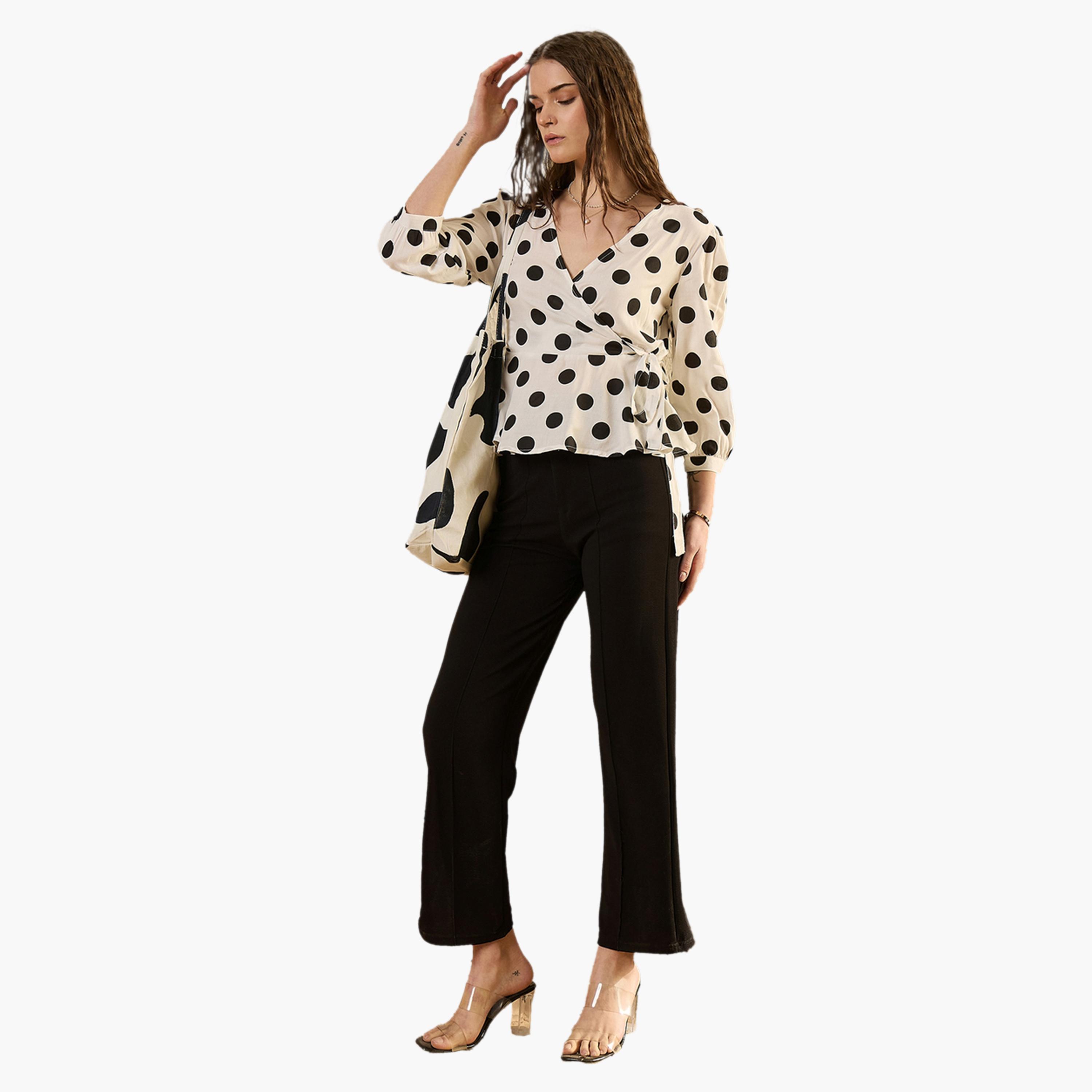 سانسكروتي هومز × ستايلي - بلوزة قطنية منقطة للنساء-women-clothing-shirtsandblouses-blouses-image-2