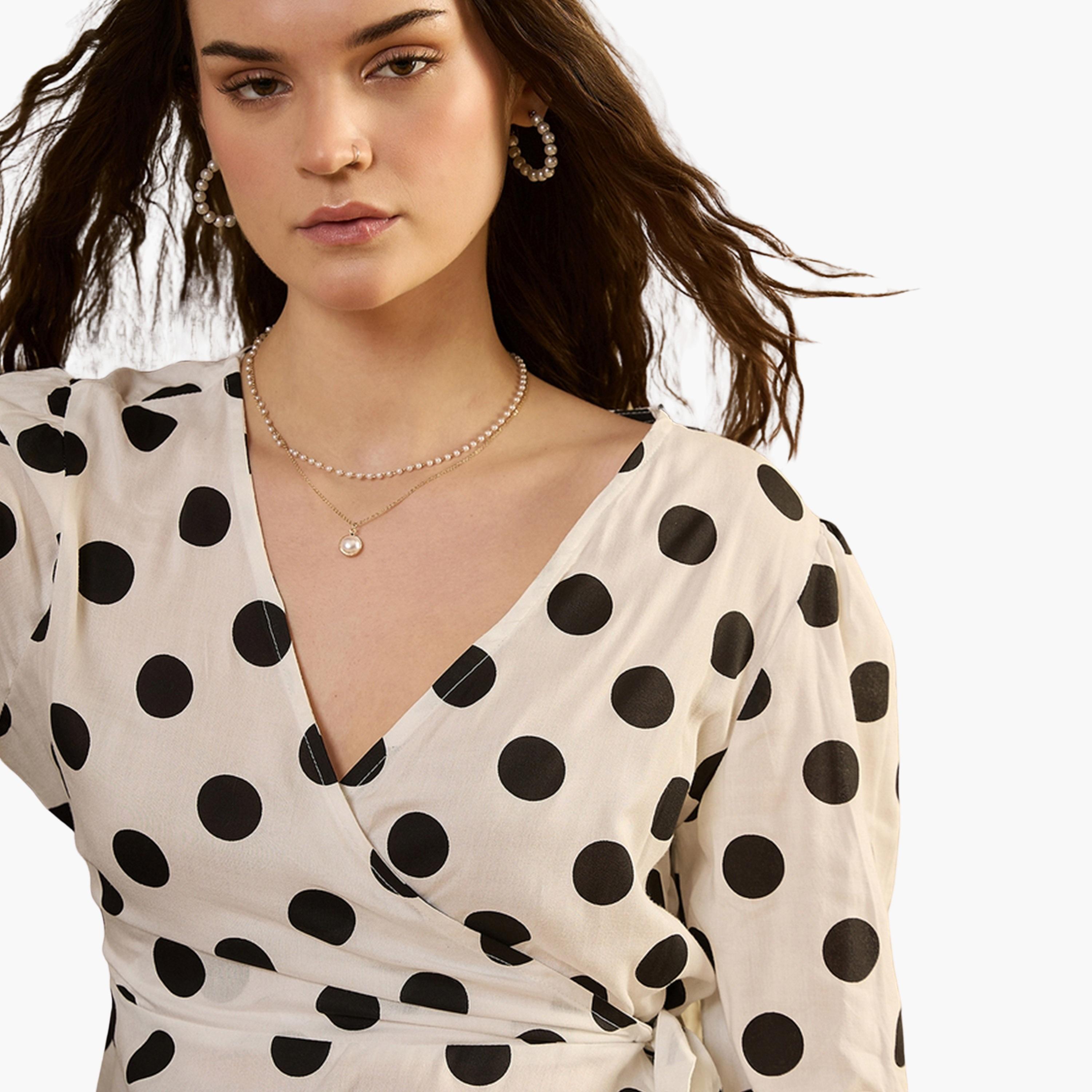 سانسكروتي هومز × ستايلي - بلوزة قطنية منقطة للنساء-women-clothing-shirtsandblouses-blouses-image-6
