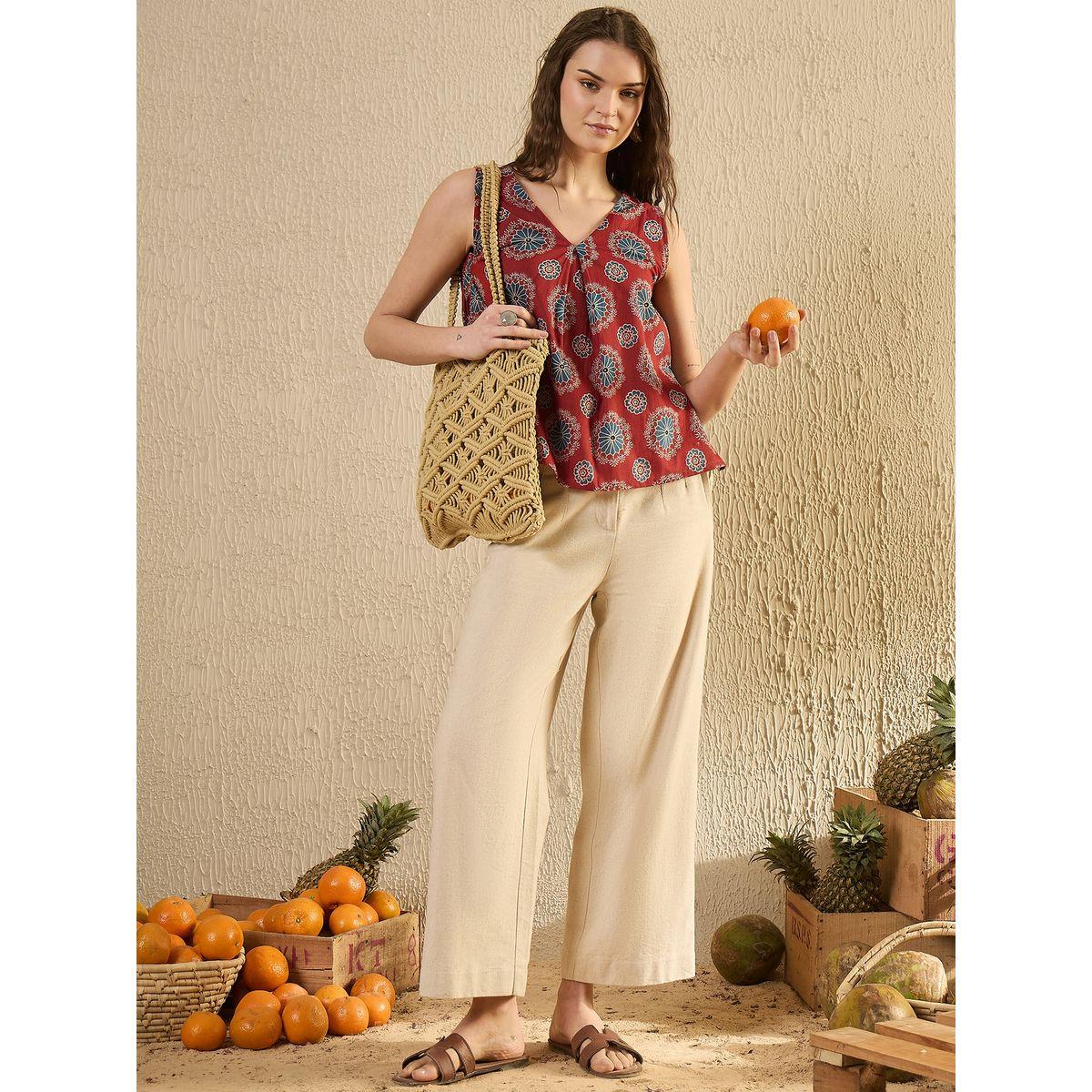 بلوزة مطبعة بزهور وكسرات-women-clothing-shirtsandblouses-blouses-image-4