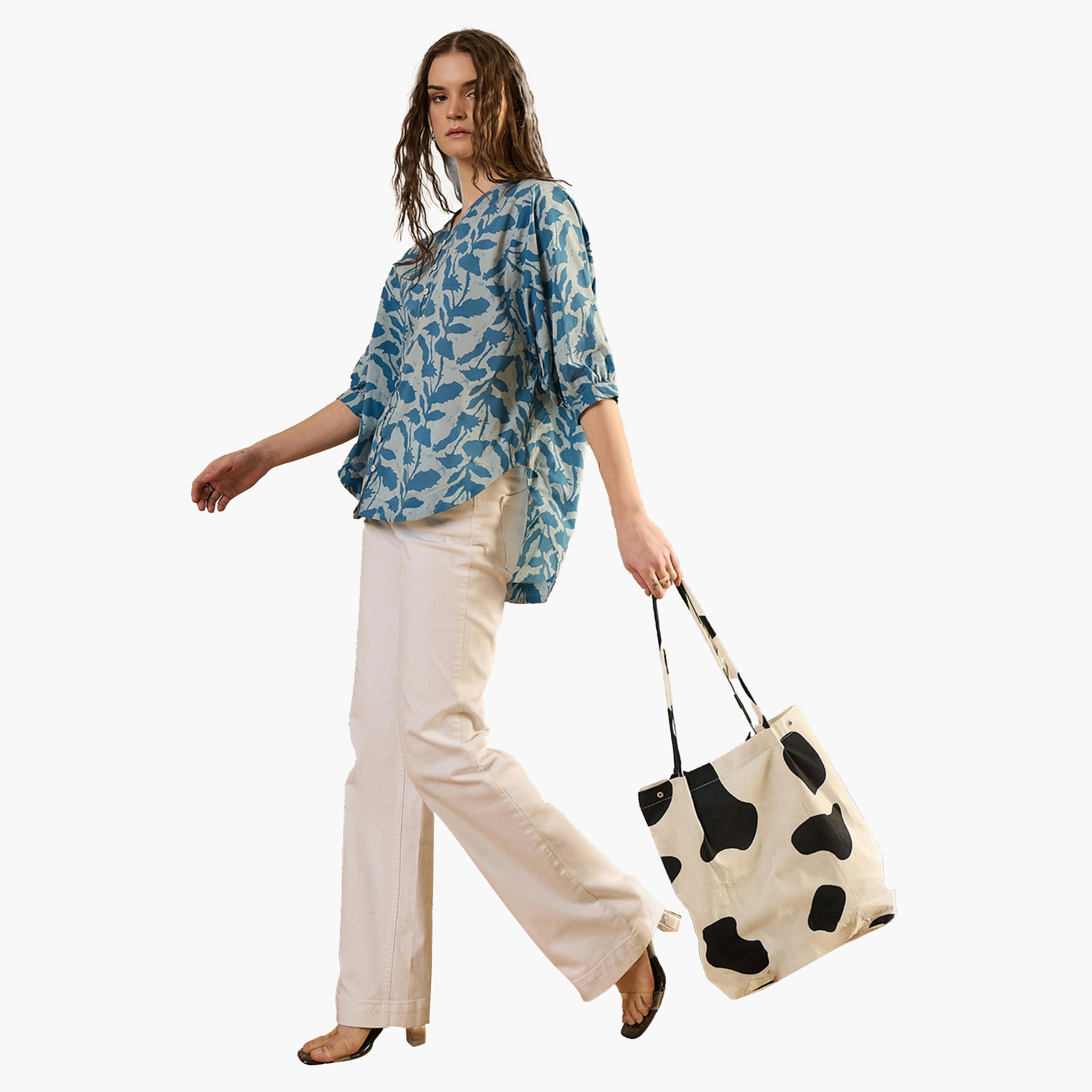Sanskrutihomes X Styli Floral Print Batwing Sleeve Buttoned Shirt-women-clothing-shirtsandblouses-shirts-image-2