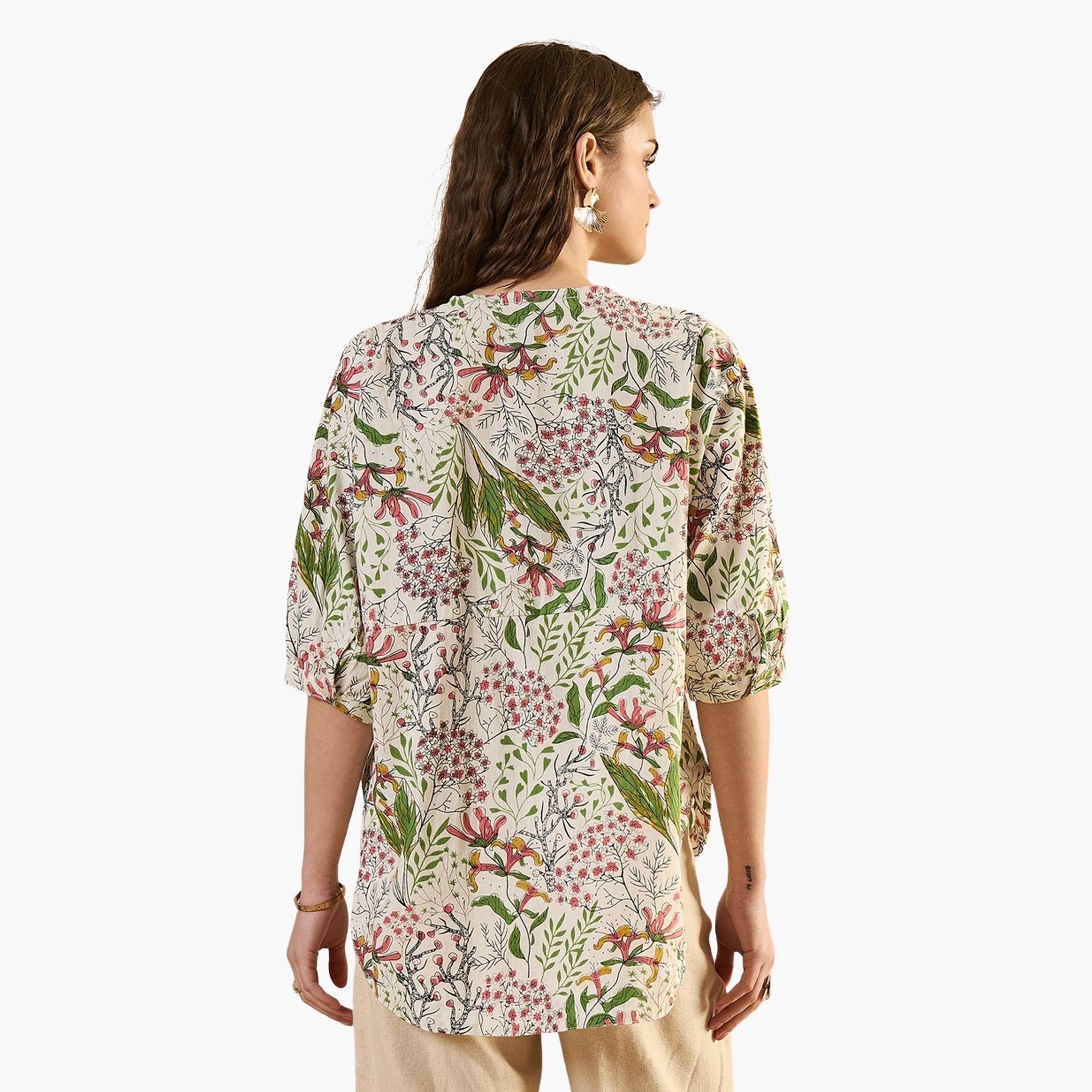 Sanskrutihomes X Styli Floral Print Regular Fit Shirt-women-clothing-shirtsandblouses-shirts-image-2