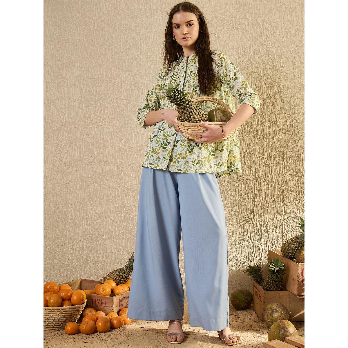 بلوزة بطبعة زهور وتفاصيل كسرات-women-clothing-shirtsandblouses-shirts-image-1