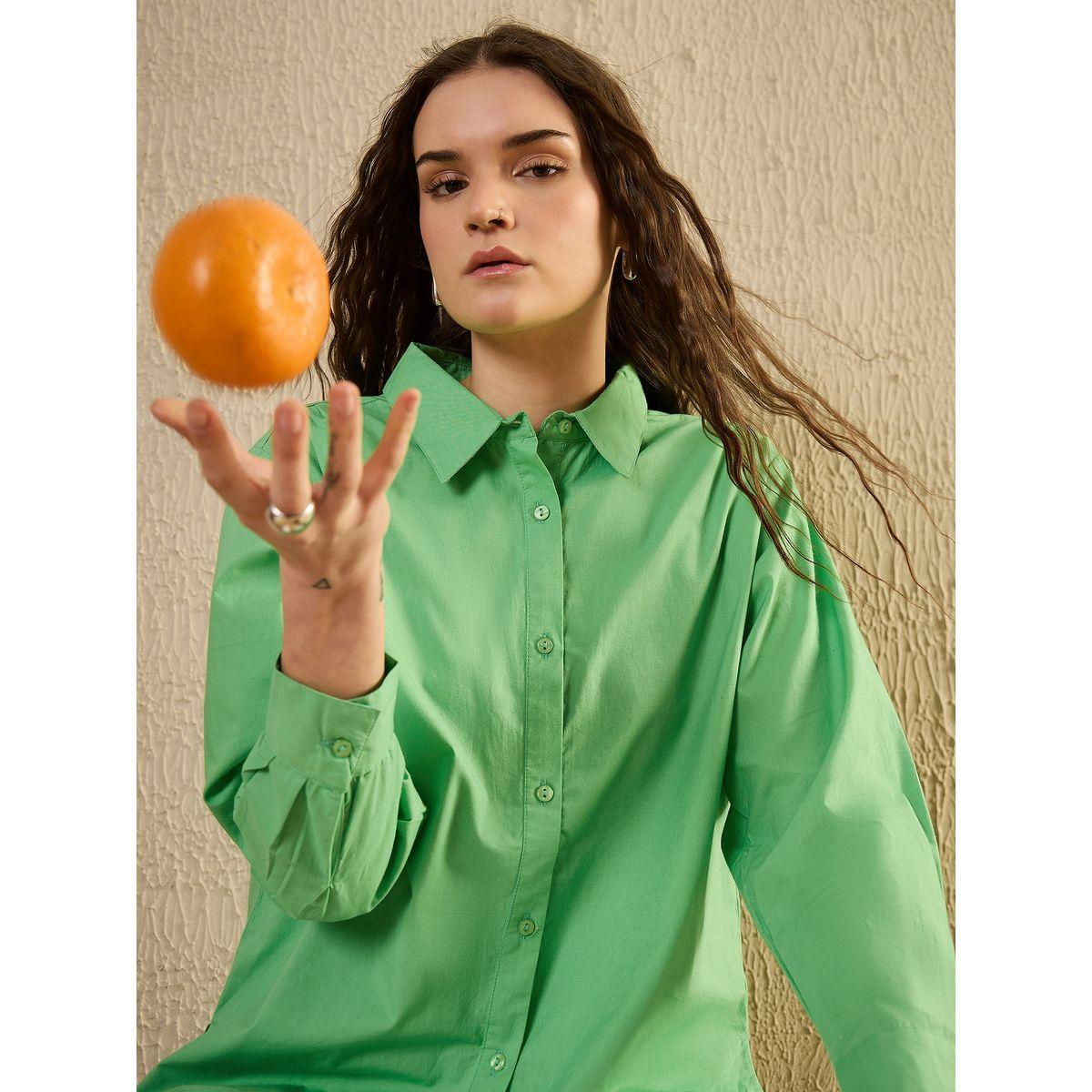 Sanskrutihomes Solid Spread Collar Long Sleeve Shirt-women-clothing-shirtsandblouses-shirts-image-5