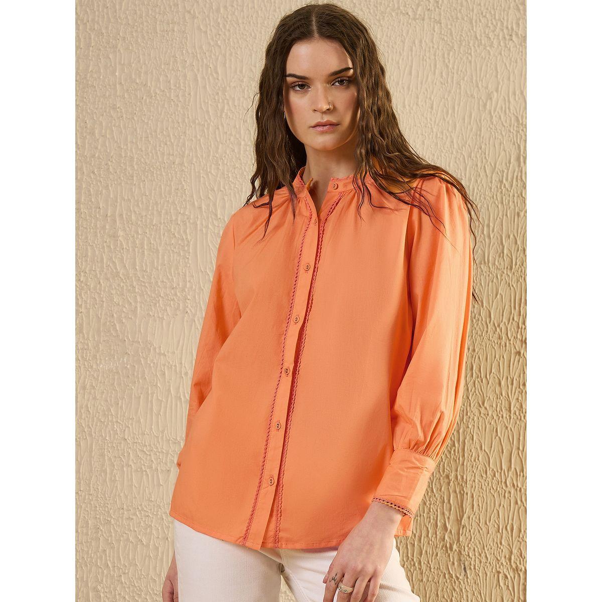 بلوزة بأكمام بالون وياقة ماندارين-women-clothing-shirtsandblouses-shirts-image-3