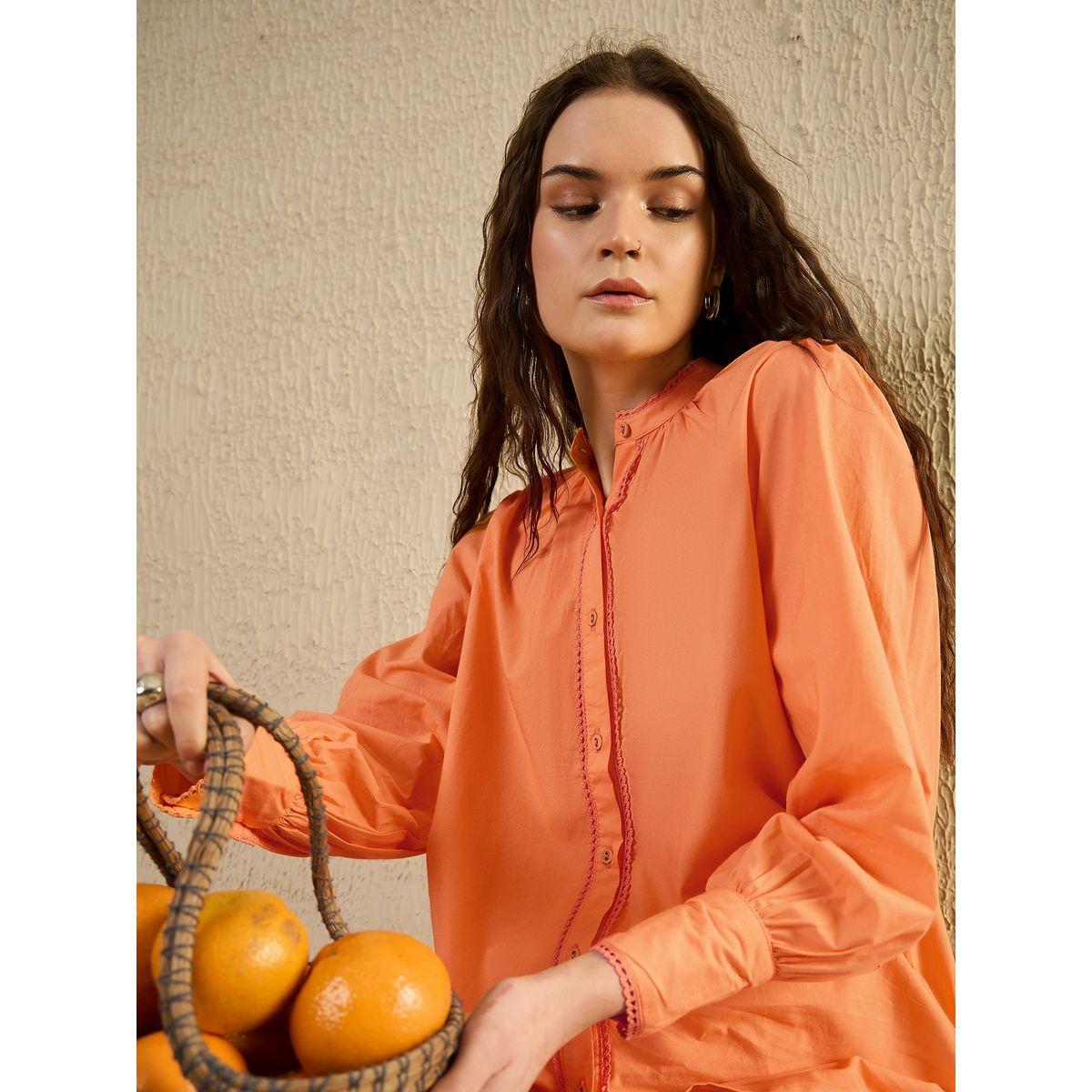 بلوزة بأكمام بالون وياقة ماندارين-women-clothing-shirtsandblouses-shirts-image-5