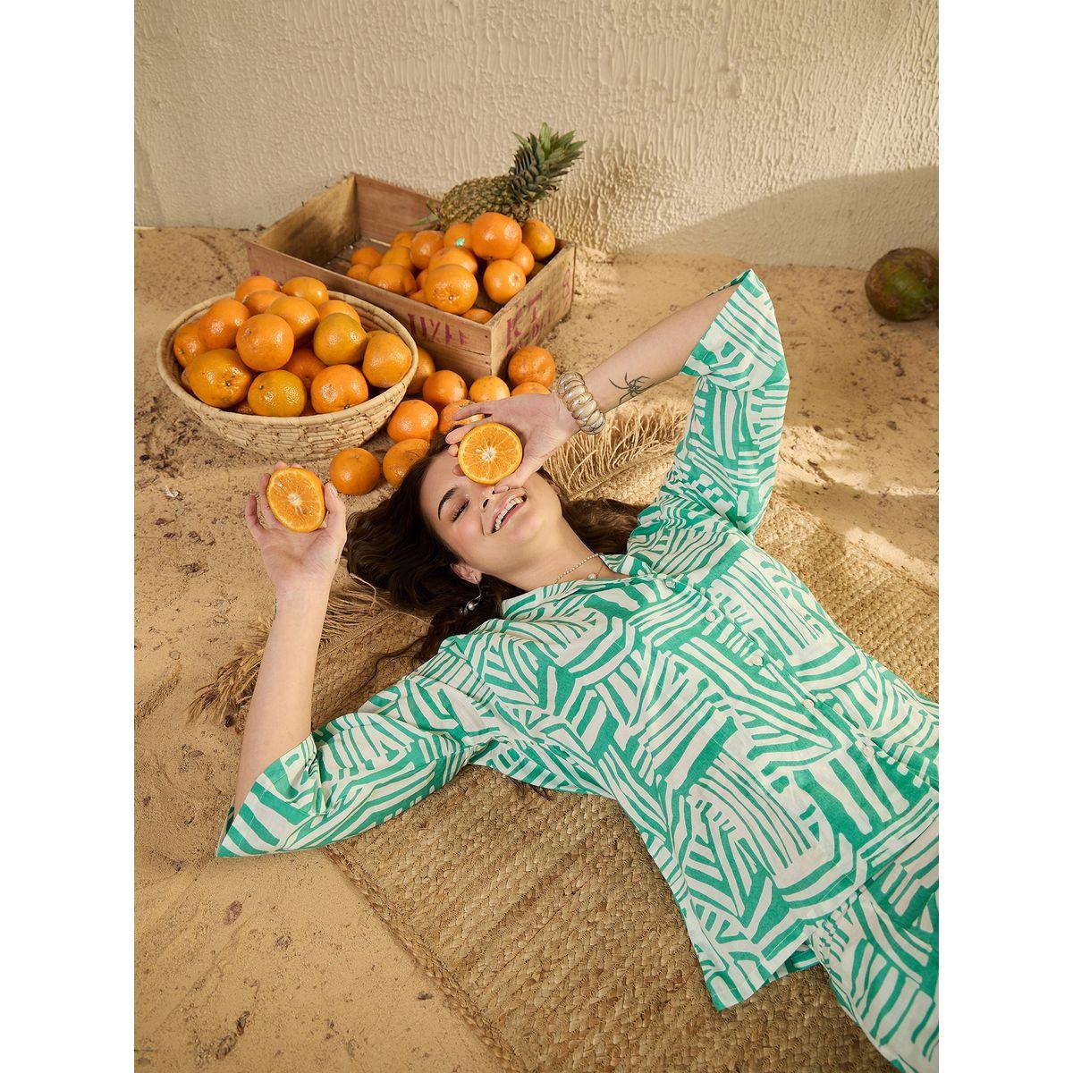 Sanskrutihomes Abstract Printed Shawl Lapel Top and Pyjama Set-women-clothing-nightwear-pyjamas-longsets-image-6