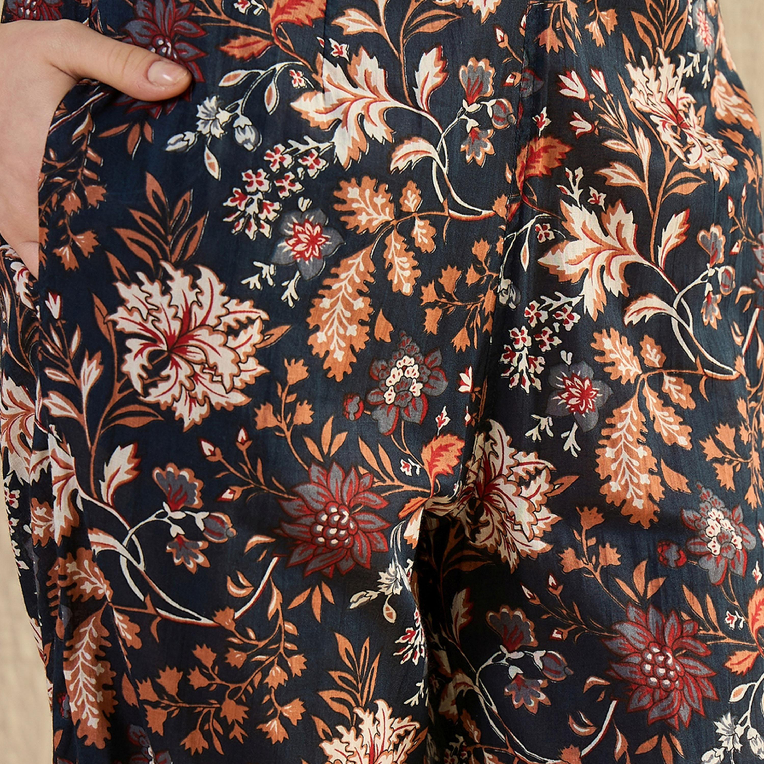 سانسكروتي هومز × ستايلي-  بيجاما وقميص قطني مطبوع رقبة على شكل حرف V-women-clothing-nightwear-pyjamas-longsets-image-2