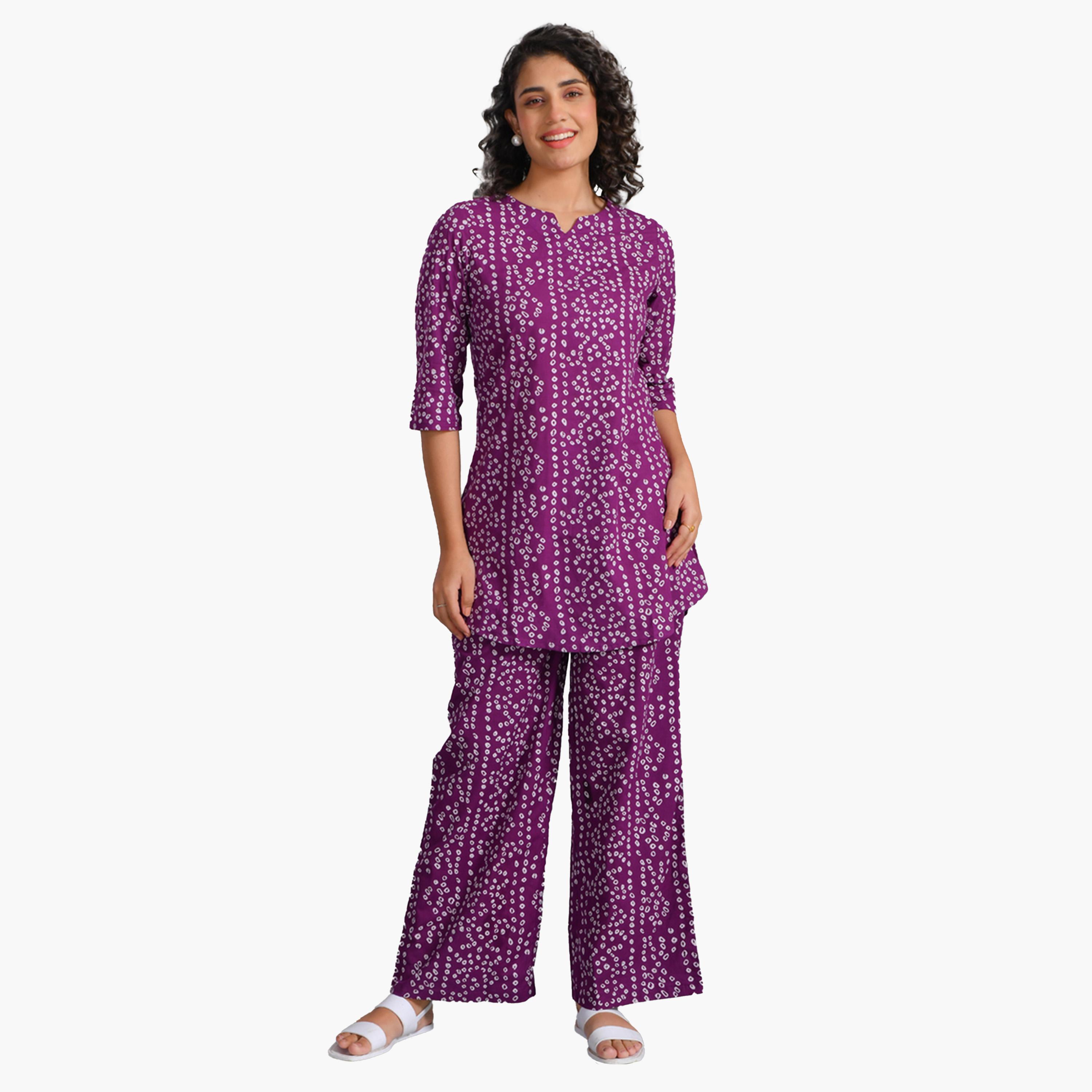 Sanskrutihomes X Styli Printed Pure Cotton Notch Neck Top and Pyjama Set-women-clothing-nightwear-pyjamas-longsets-image-1