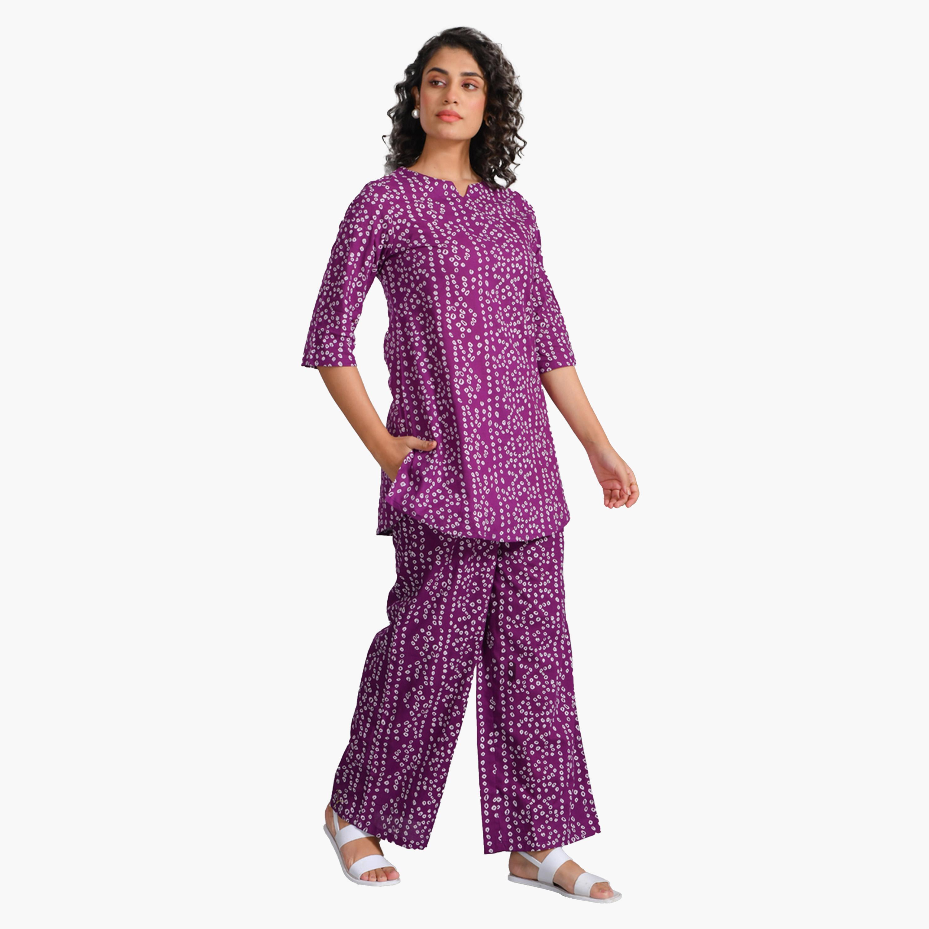 Sanskrutihomes X Styli Printed Pure Cotton Notch Neck Top and Pyjama Set-women-clothing-nightwear-pyjamas-longsets-image-3