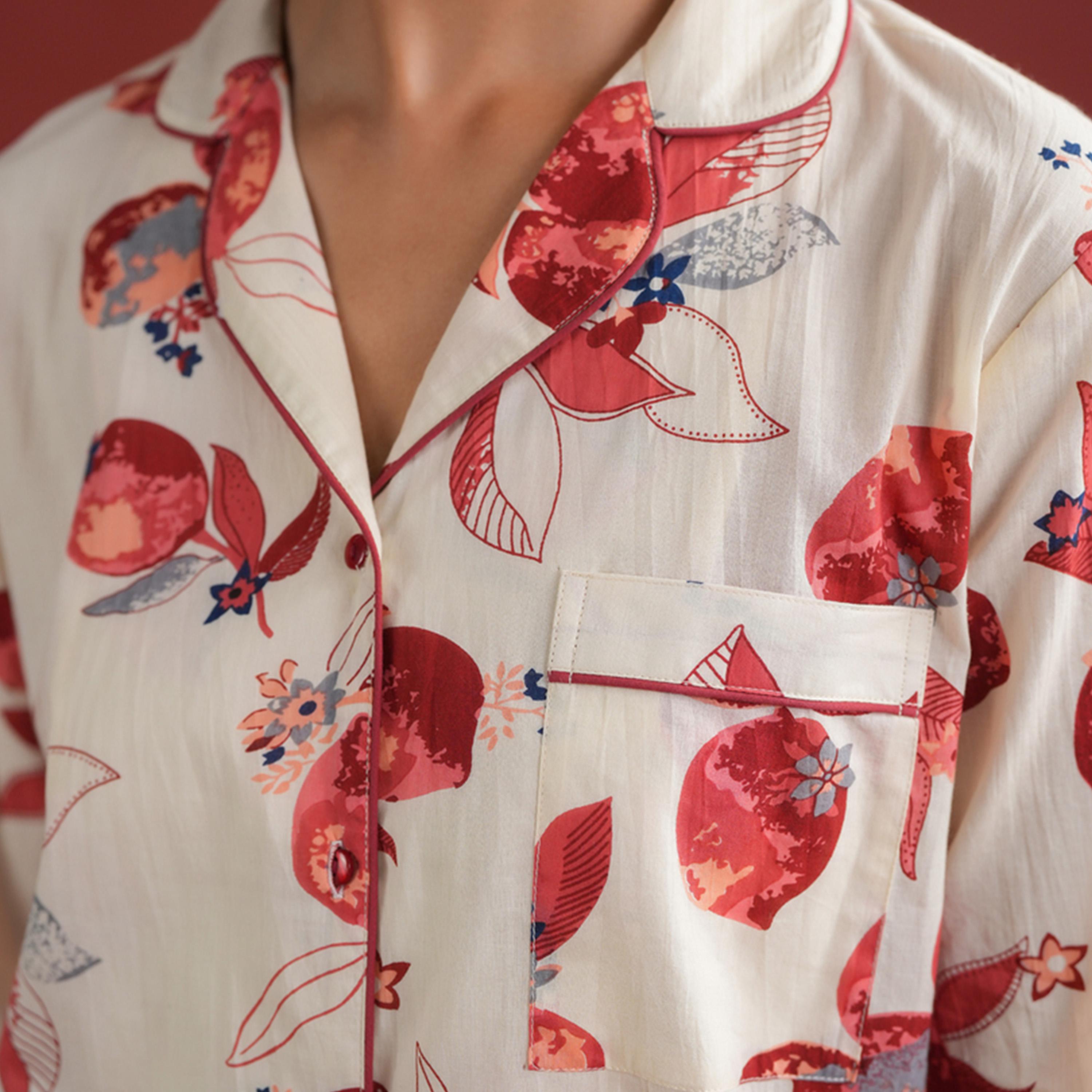 Sanskrutihomes X Styli Floral Printed Collared Shirt and Pyjama Set-women-clothing-nightwear-pyjamas-longsets-image-8