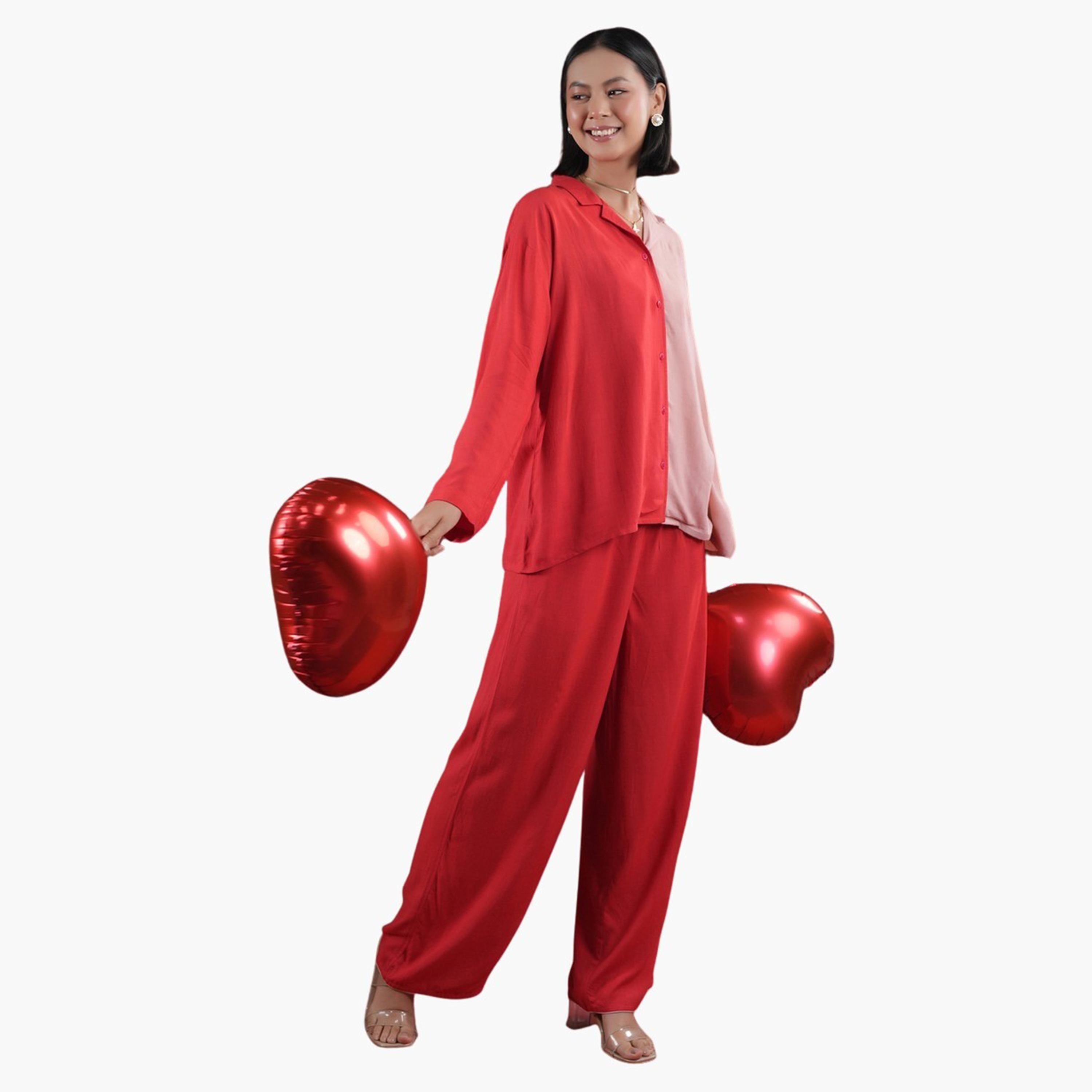 Sanskrutihomes X Styli Color Block Collared Shirt and Pyjama Set-women-clothing-nightwear-pyjamas-longsets-image-11