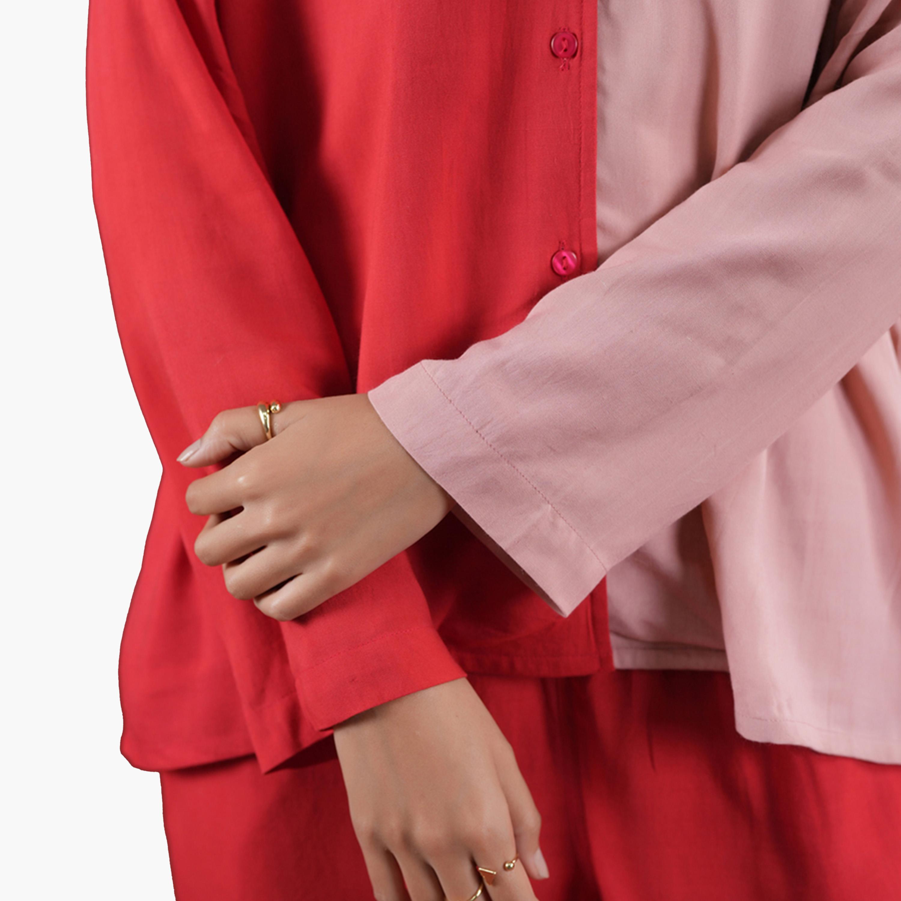Sanskrutihomes X Styli Color Block Collared Shirt and Pyjama Set-women-clothing-nightwear-pyjamas-longsets-image-8