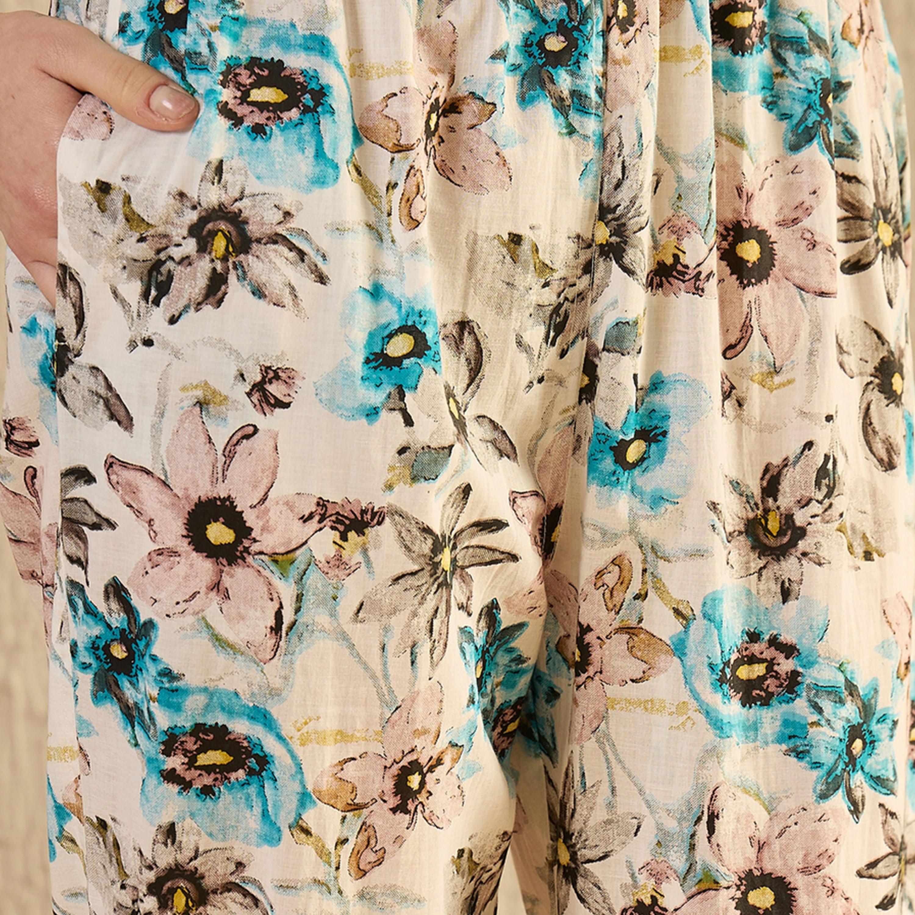 Sanskrutihomes X Styli Cotton Printed Round Neck Top and Pyjama Set-women-clothing-nightwear-pyjamas-longsets-image-2