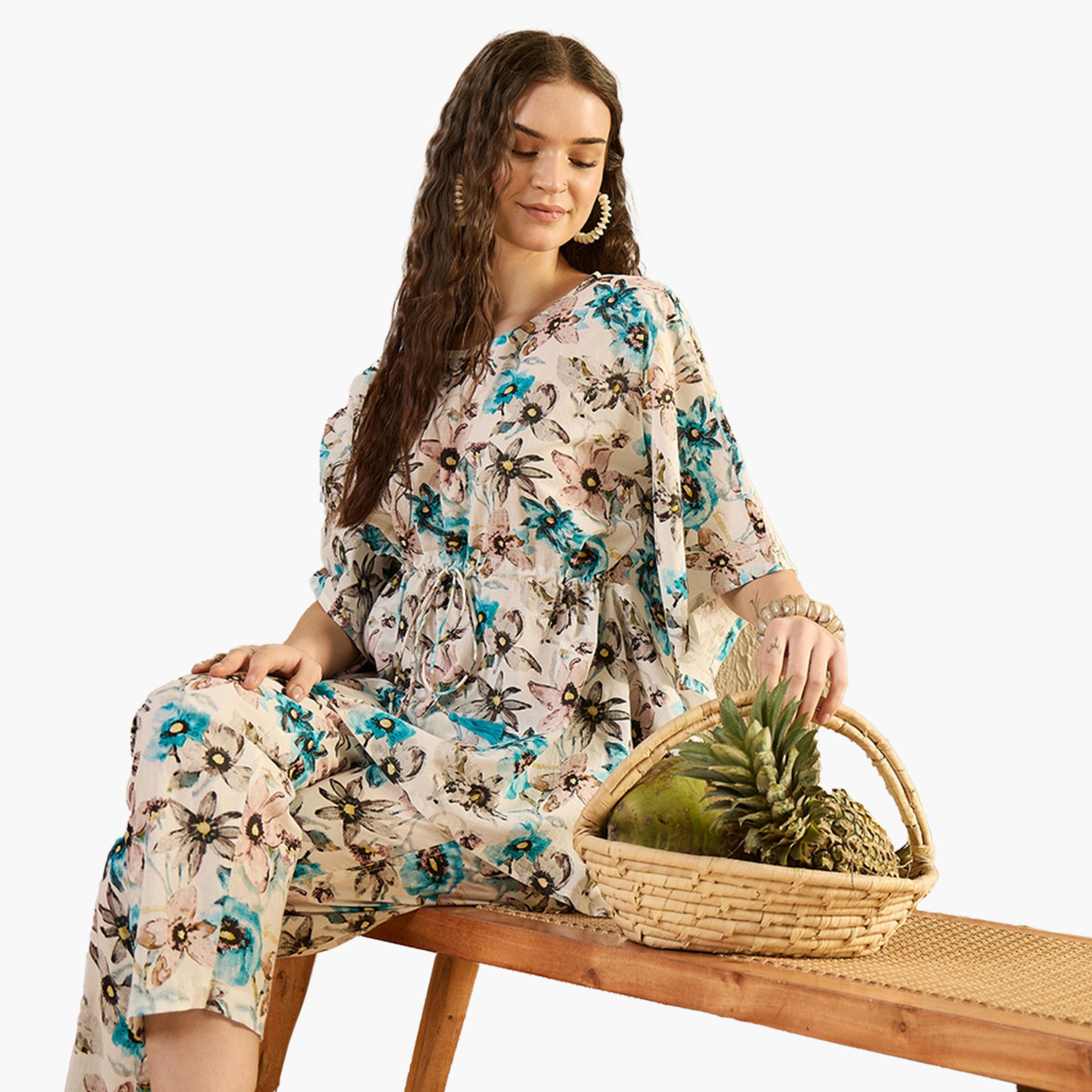 Sanskrutihomes X Styli Cotton Printed Round Neck Top and Pyjama Set-women-clothing-nightwear-pyjamas-longsets-image-6