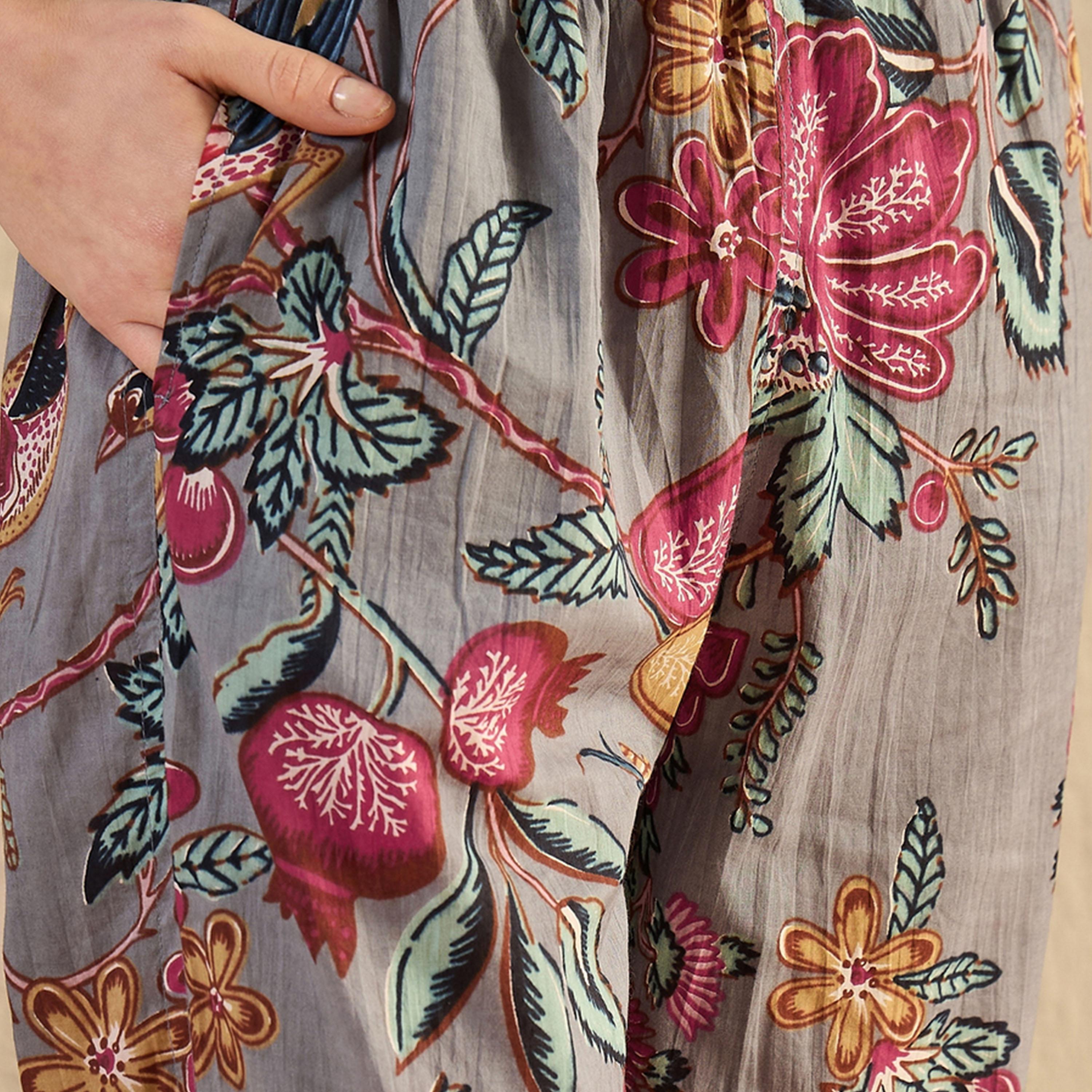 سانسكروتي هومز × ستايلي-  بيجاما وقميص قطني مطبوع رقبة على شكل حرف V-women-clothing-nightwear-pyjamas-longsets-image-2