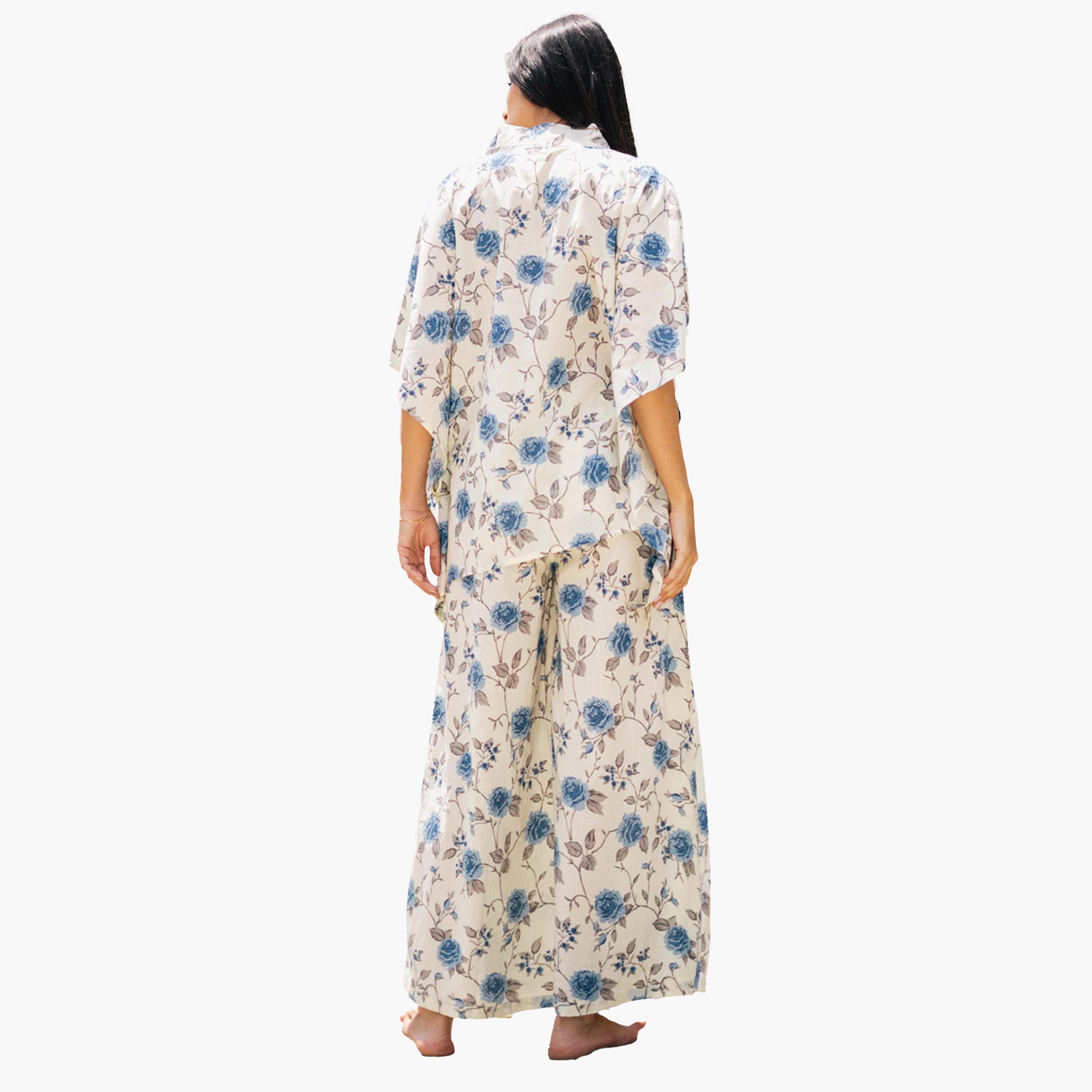 Sanskrutihomes X Styli Women Printed V-Neck Pure Cotton Top and Pyjama Set-women-clothing-nightwear-pyjamas-longsets-image-4