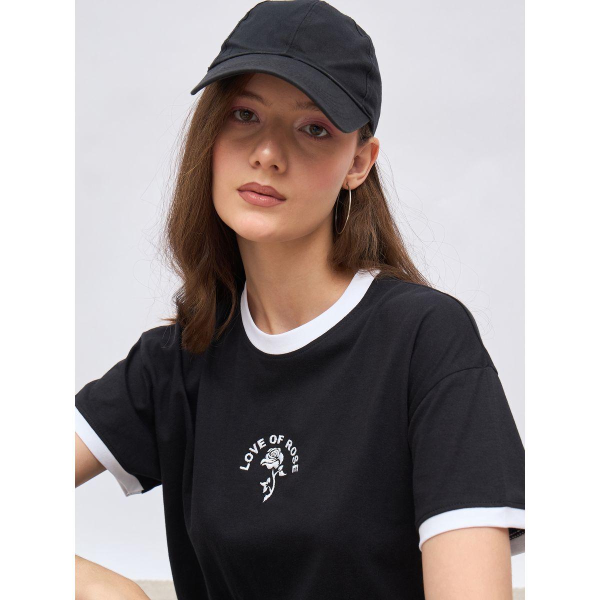 Styli Embroidered Detail Boxy Fit T-Shirt-women-clothing-tshirts-image-4