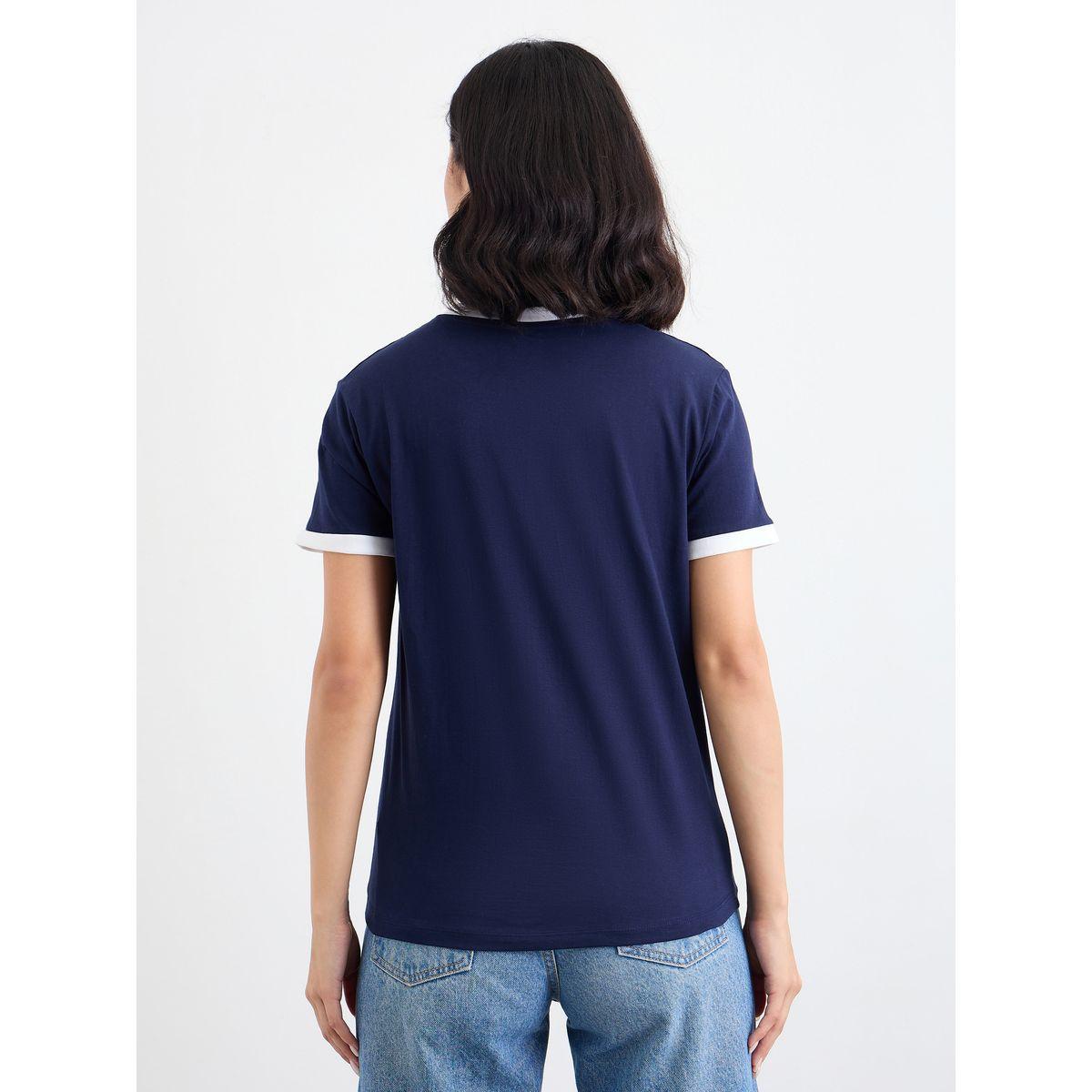 تيشيرت بطبعة كتابة وقصة عادية-women-clothing-tshirts-image-4