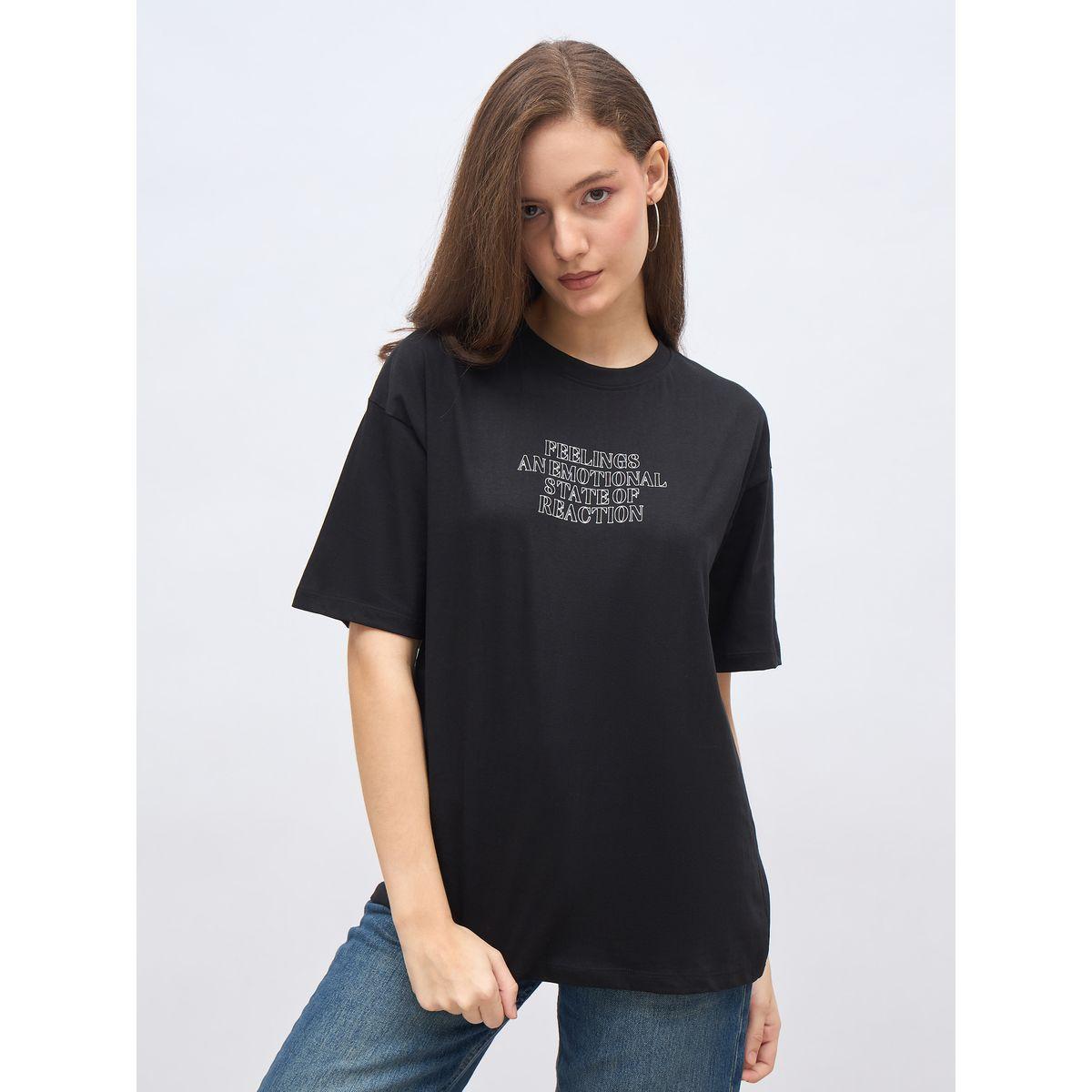 تيشيرت فضفاض بطبعة كتابة-women-clothing-tshirts-image-2