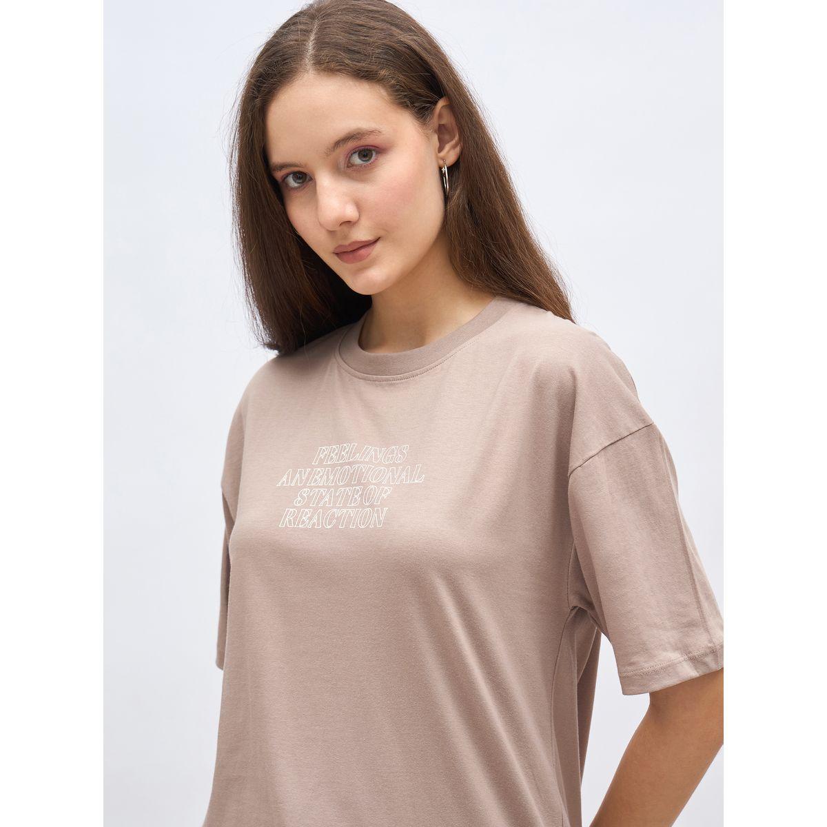 تيشيرت فضفاض بطبعة كتابة-women-clothing-tshirts-image-4