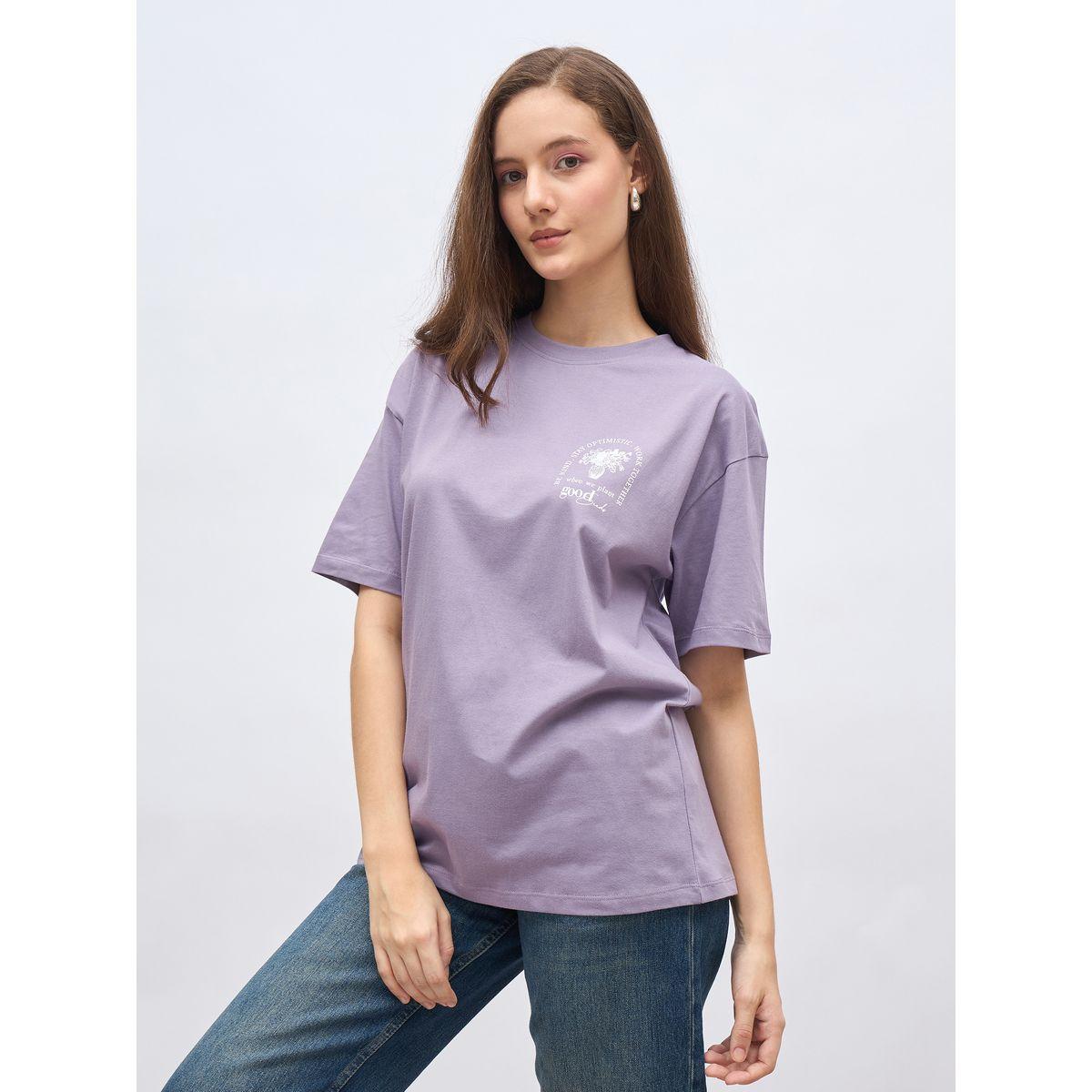 تيشيرت فضفاض مُطبع بياقة دائرية-women-clothing-tshirts-image-3