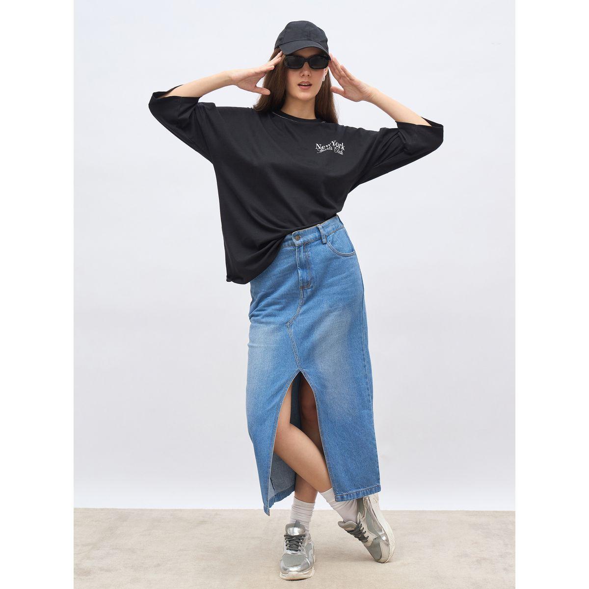 تيشيرت طويل فضفاض بطبعة جرافيك-women-clothing-tshirts-image-1