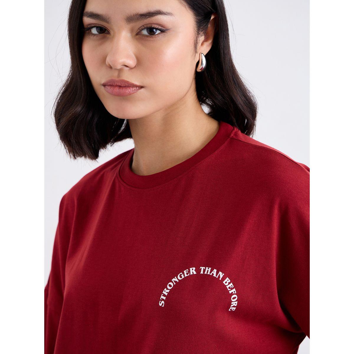 تيشيرت فضفاض بطبعة كتابة-women-clothing-tshirts-image-3