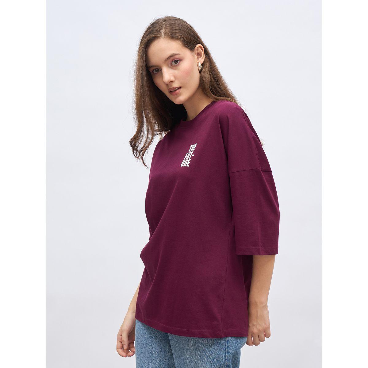 Styli Back Slogan Print Oversized T-Shirt-women-clothing-tshirts-image-3