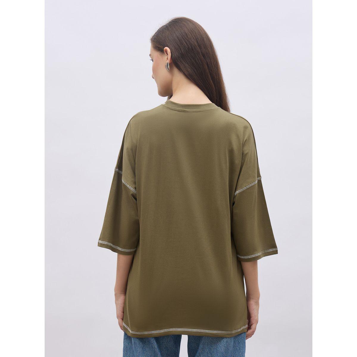 Styli Oversized Short Sleeve T-Shirt with Contrast Stitch Detail-women-clothing-tshirts-image-5