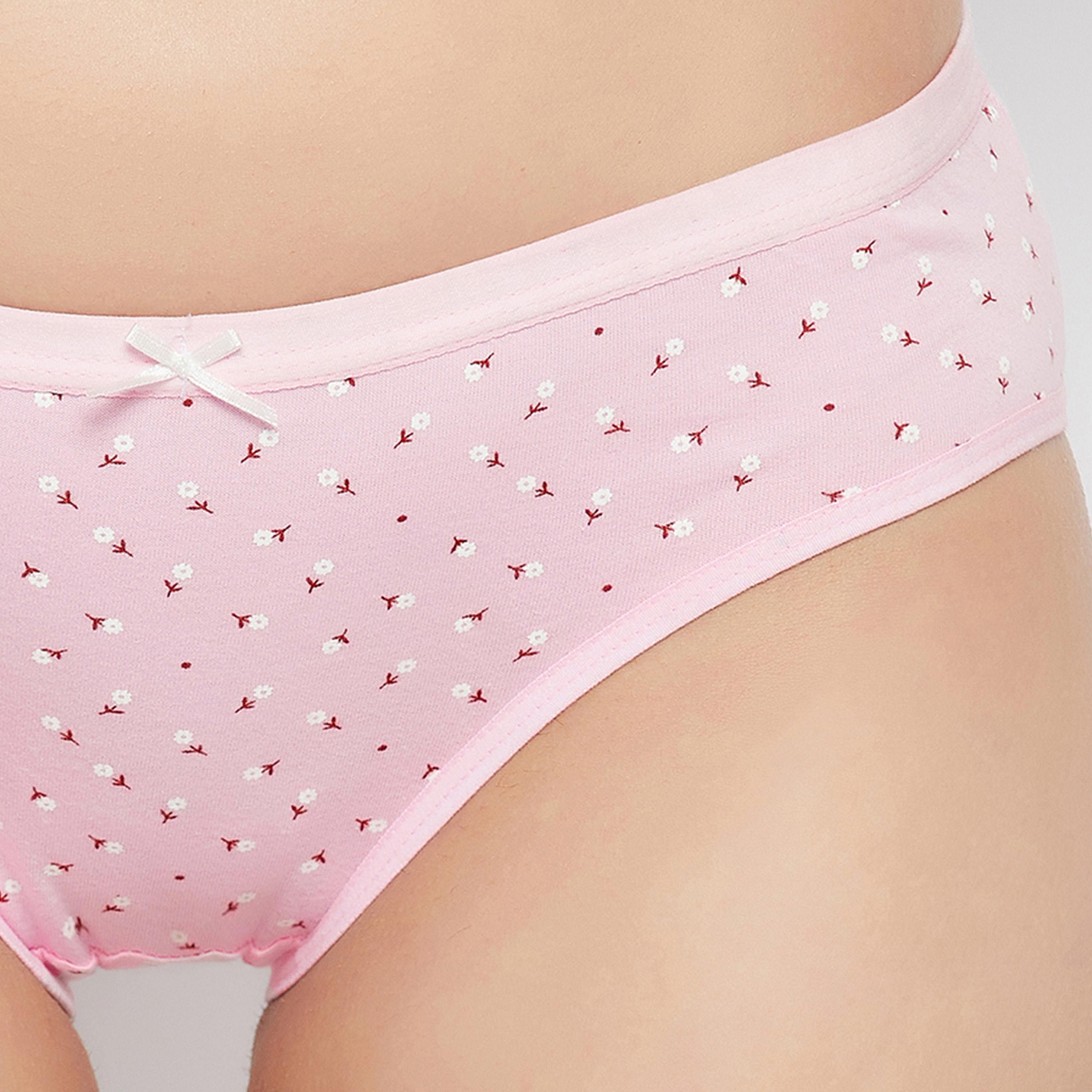 كولفيا × ستايلي - طقم 3 قطع - سروال بيكيني مطبوع بأزهار منخفض الخصر-women-clothing-lingerie-panties-image-18