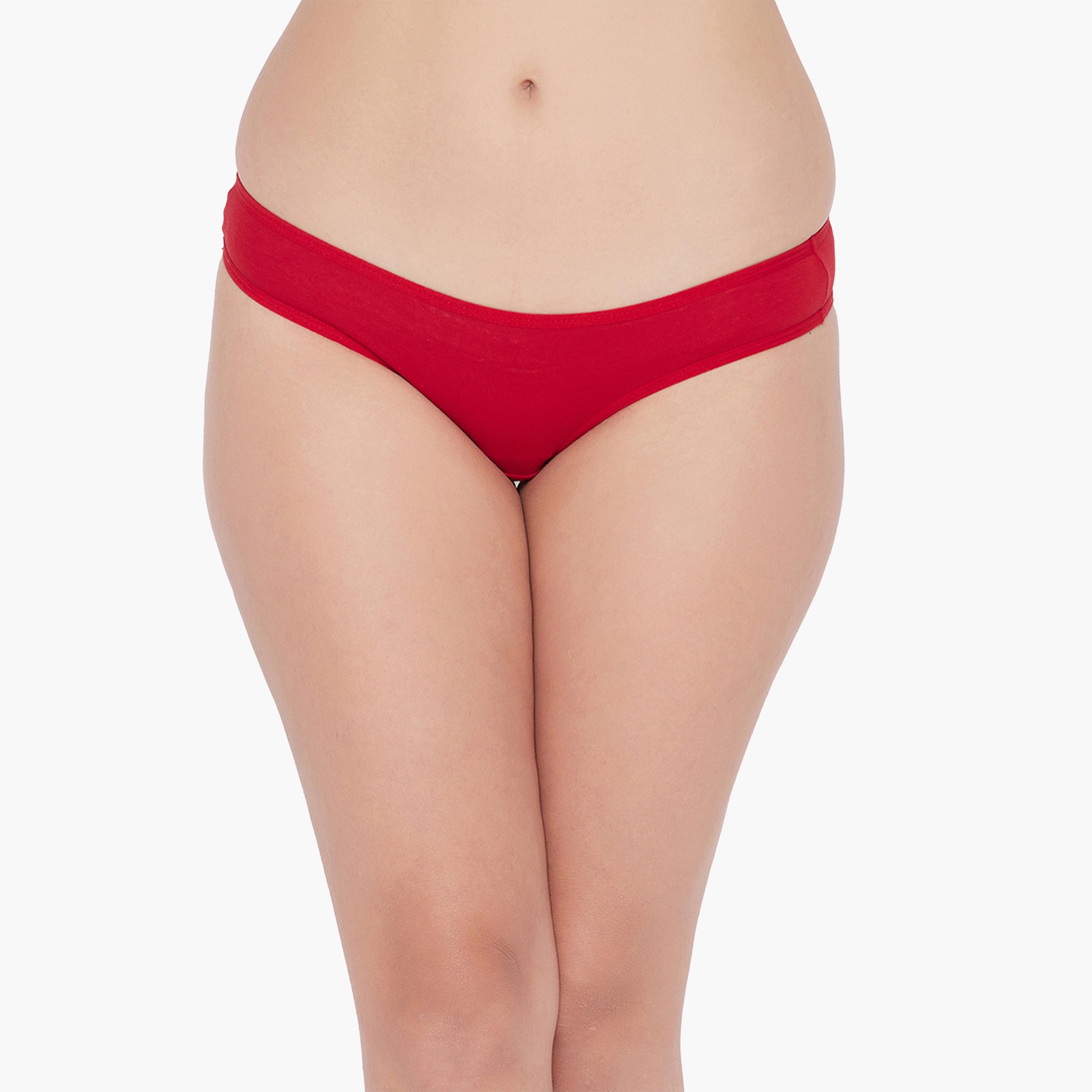كولفيا × ستايلي - طقم 3 قطع للنساء - سروال بكيني سادة منخفض الخصر-women-clothing-lingerie-panties-image-1