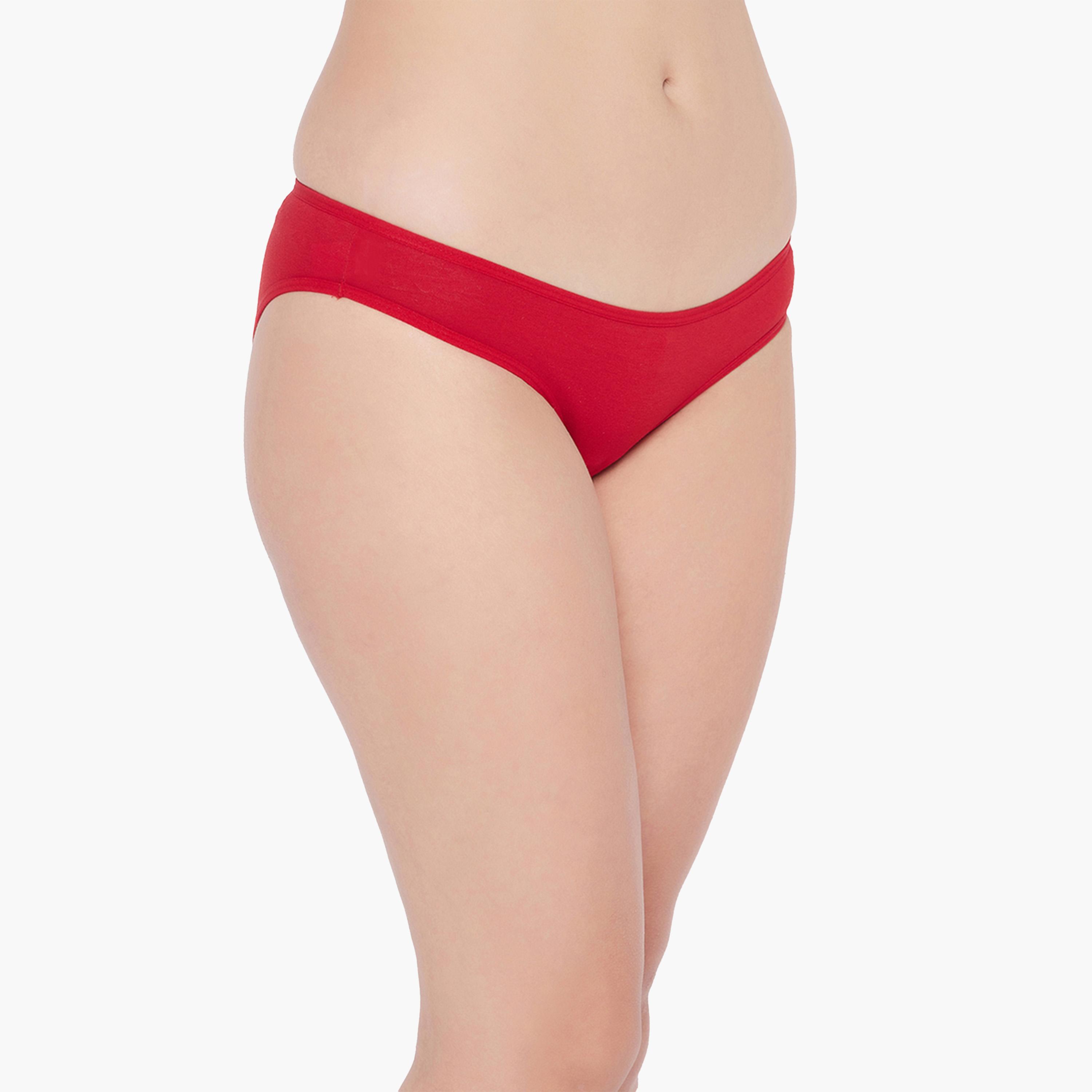 كولفيا × ستايلي - طقم 3 قطع للنساء - سروال بكيني سادة منخفض الخصر-women-clothing-lingerie-panties-image-3