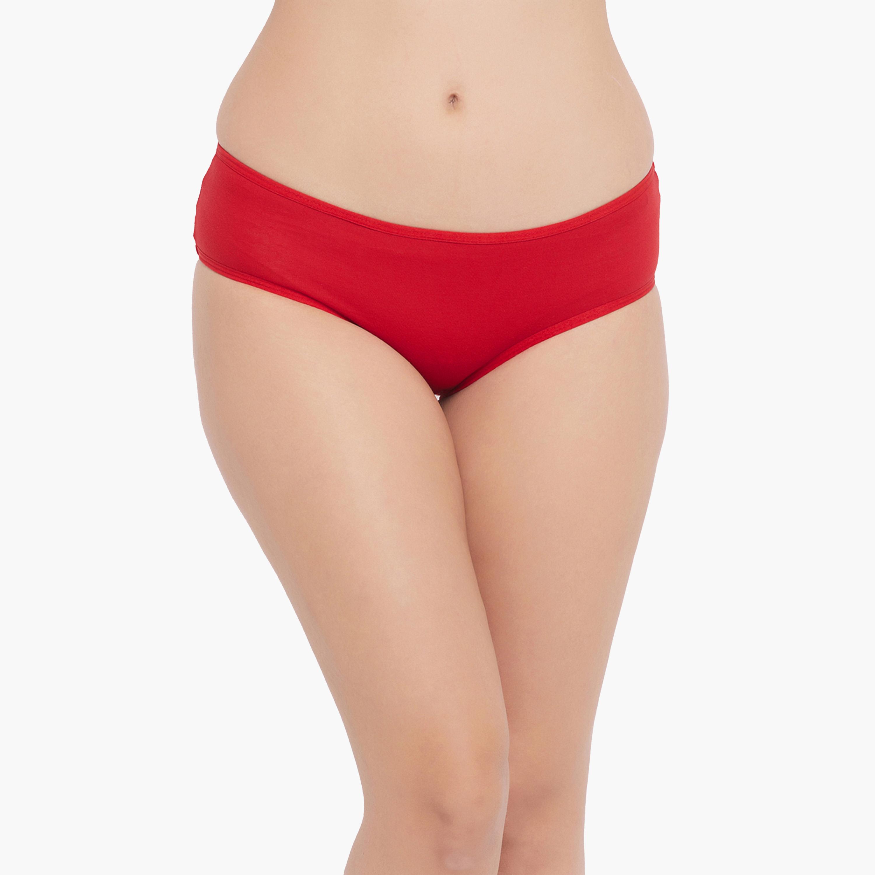 كولفيا × ستايلي - طقم 3 قطع للنساء - سروال بكيني سادة متوسط الخصر-women-clothing-lingerie-panties-image-1