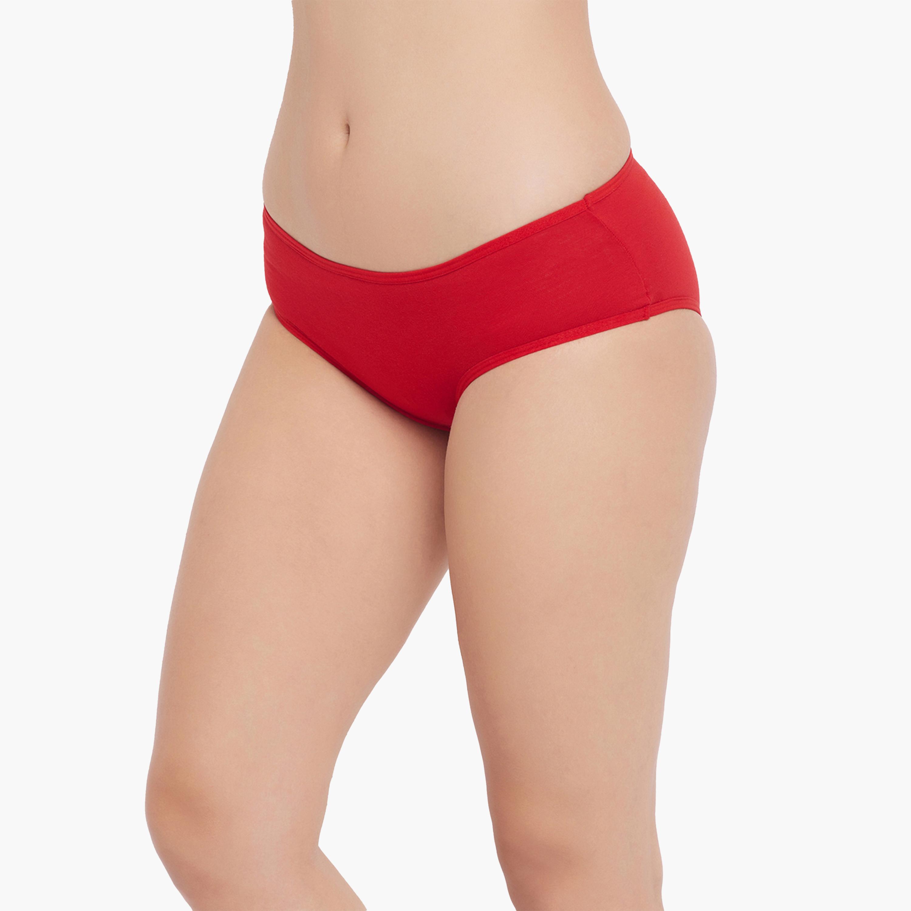 كولفيا × ستايلي - طقم 3 قطع للنساء - سروال بكيني سادة متوسط الخصر-women-clothing-lingerie-panties-image-2