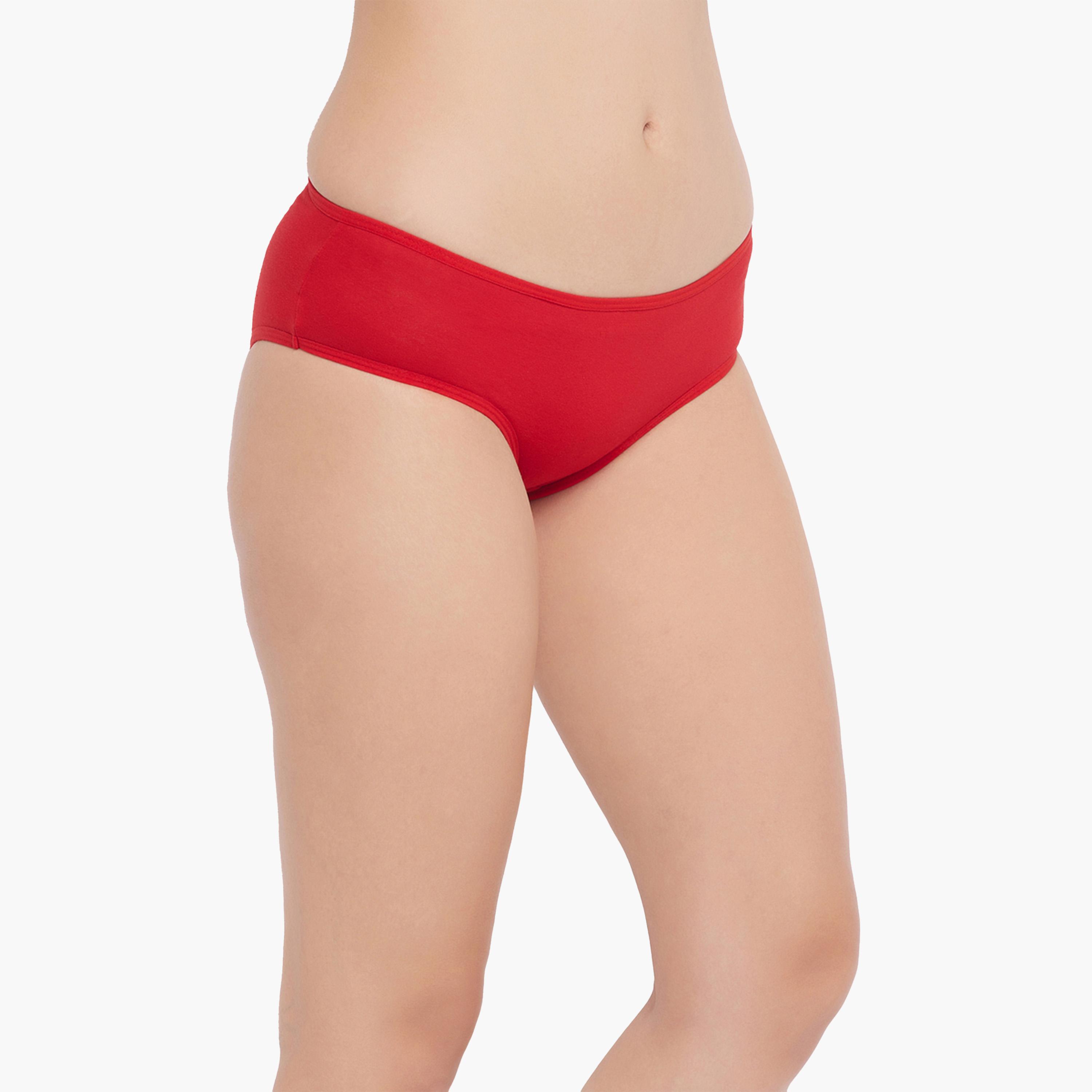 كولفيا × ستايلي - طقم 3 قطع للنساء - سروال بكيني سادة متوسط الخصر-women-clothing-lingerie-panties-image-3